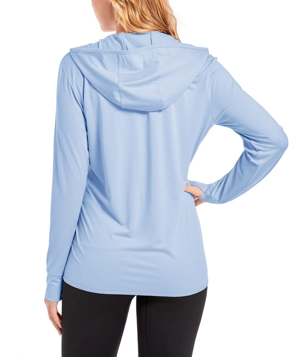 TACVASEN Femmes Hoodie Chemises de Protection Solaire Séchage Rapide UPF 50+ UV Protection été Veste à Capuche avec Poche Zippée