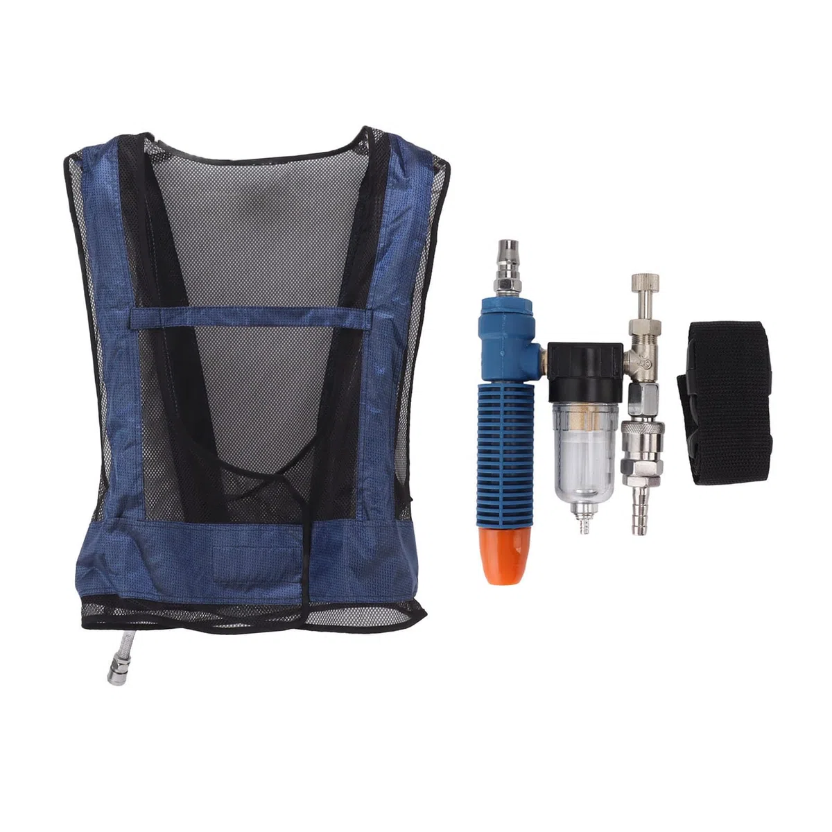 Gilet de climatisation, gilet de refroidissement à air comprimé en acier de soudage avec tube réglable, refroidissement portable pour la pêche, la randonnée, les