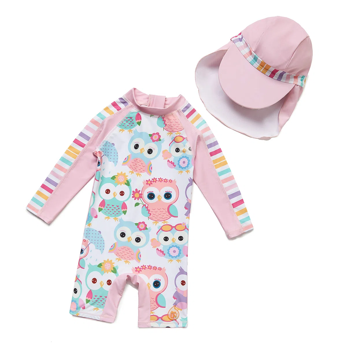 BONVERANO Bébé Maillot de Bain Une pièce à Manches Longues pour bébés Filles Protection UV 50+ One Zip
