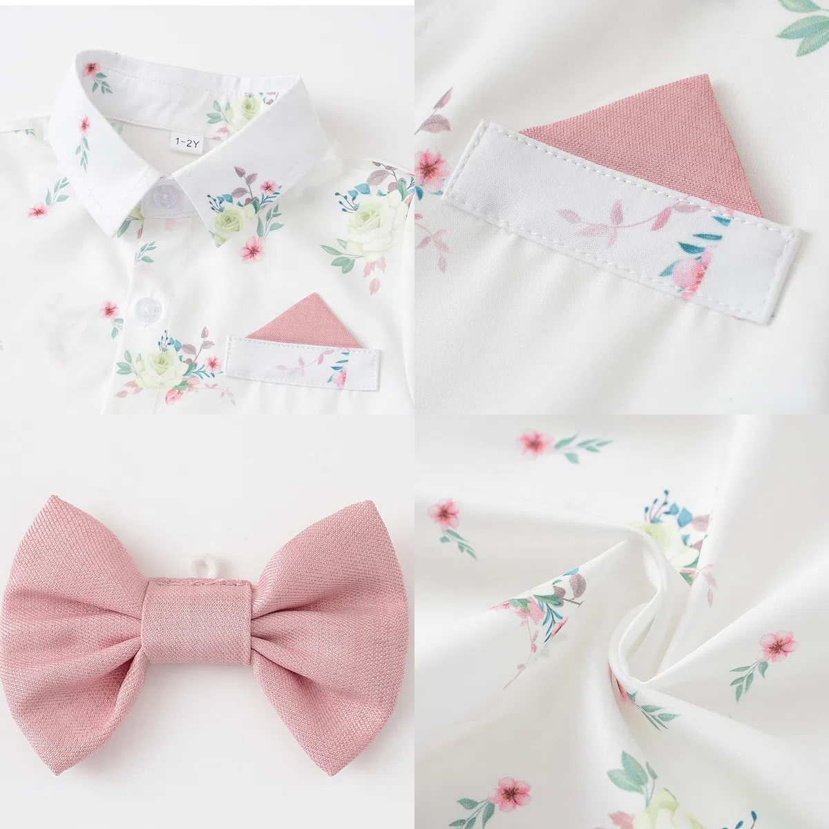 Ensemble de costume formel pour garçon - Chemise à manches longues avec nœud papillon et porte-jarretelles - Costume de mariage pour garçon