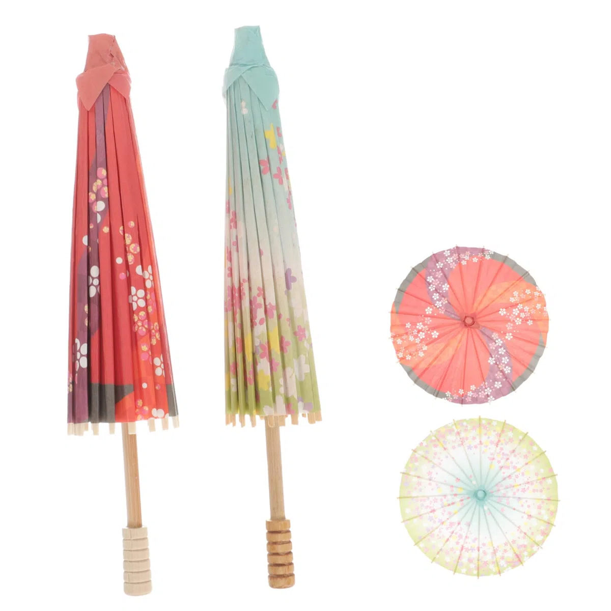 Lot de 2 parapluies japonais pour photographie et au design rétro et élégant pour décoration et célébrations