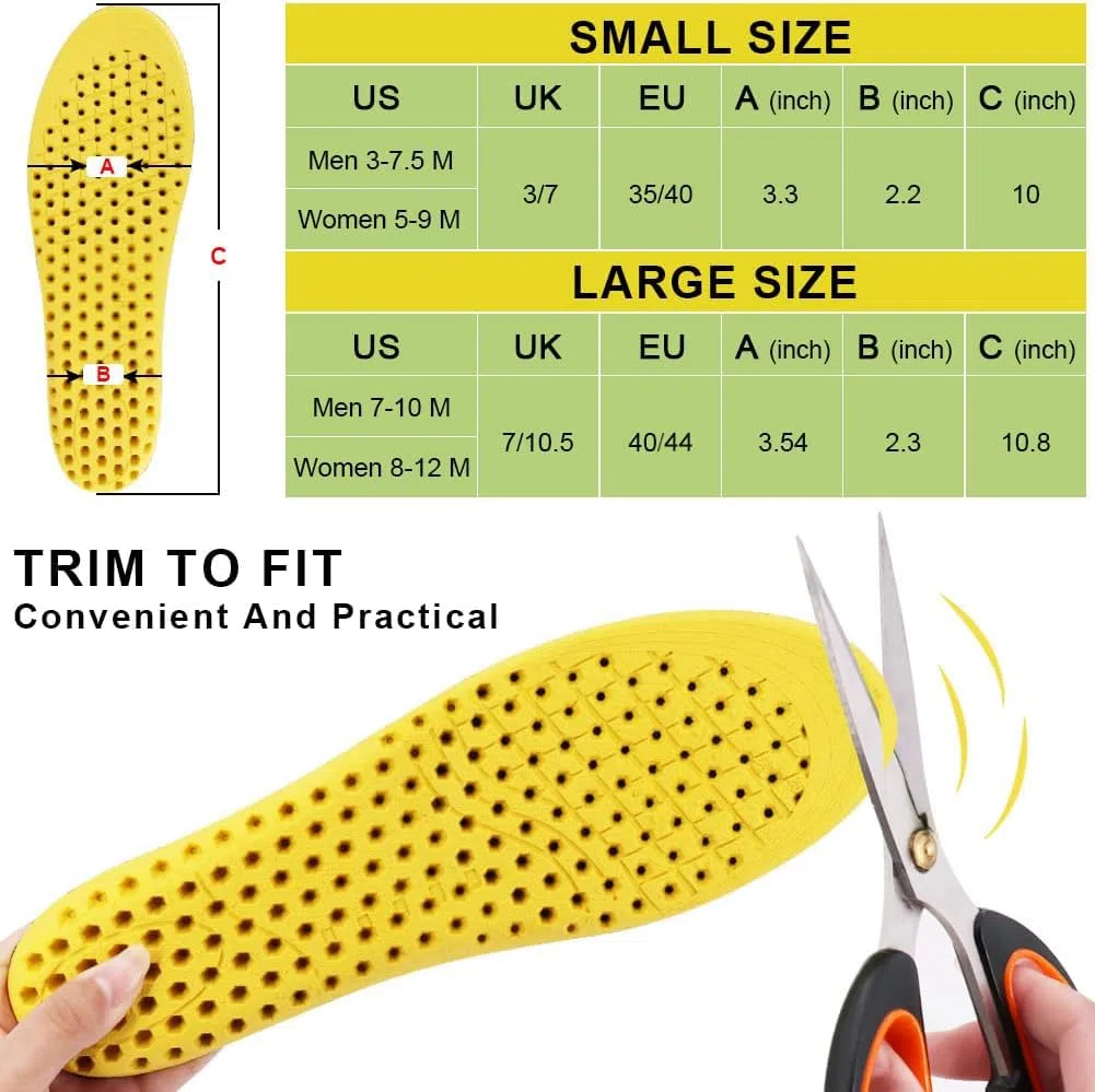Ailaka Hauteur Augmentation Semelles élastiques absorbant les chocs pour chaussures de sport, semelle grandissante de rechange alvéolaires souples respirantes pour hommes femmes