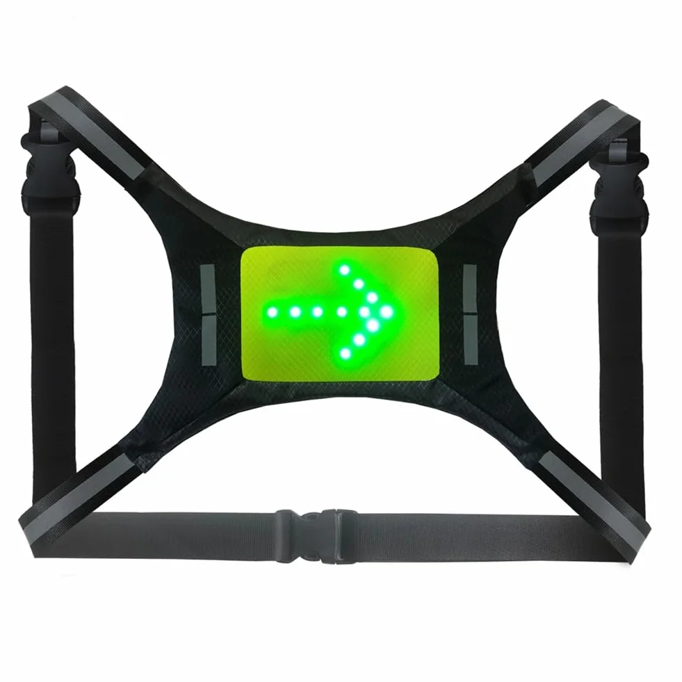 Gilet Réfléchissant LED Rechargeable par USB avec Feu de Signalisation à Distance pour Le Cyclisme et la Course