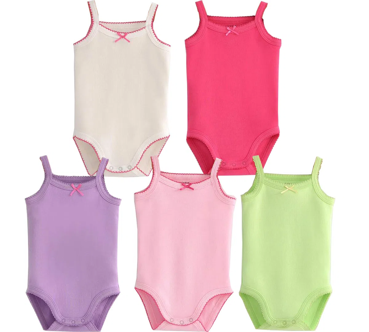 Lot de 4 grenouillères sans manches en coton unisexe pour bébé