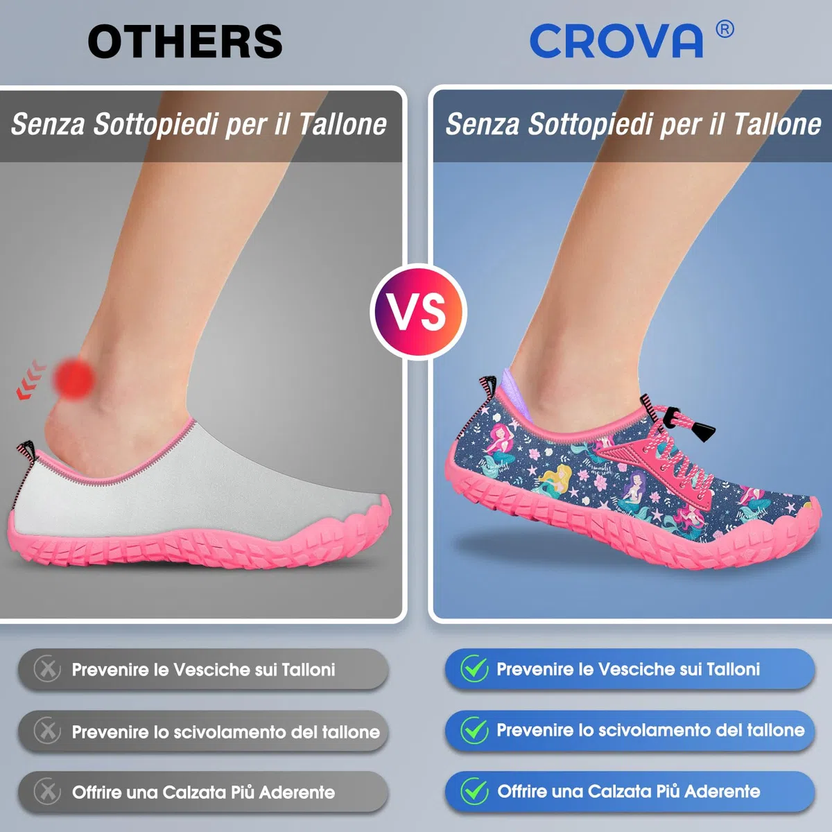 Crova Chaussures Aquatiques Enfants Chaussures d'eau Garçons Filles Antidérapant Séchage Rapide Chaussures de Plage Piscine Surf