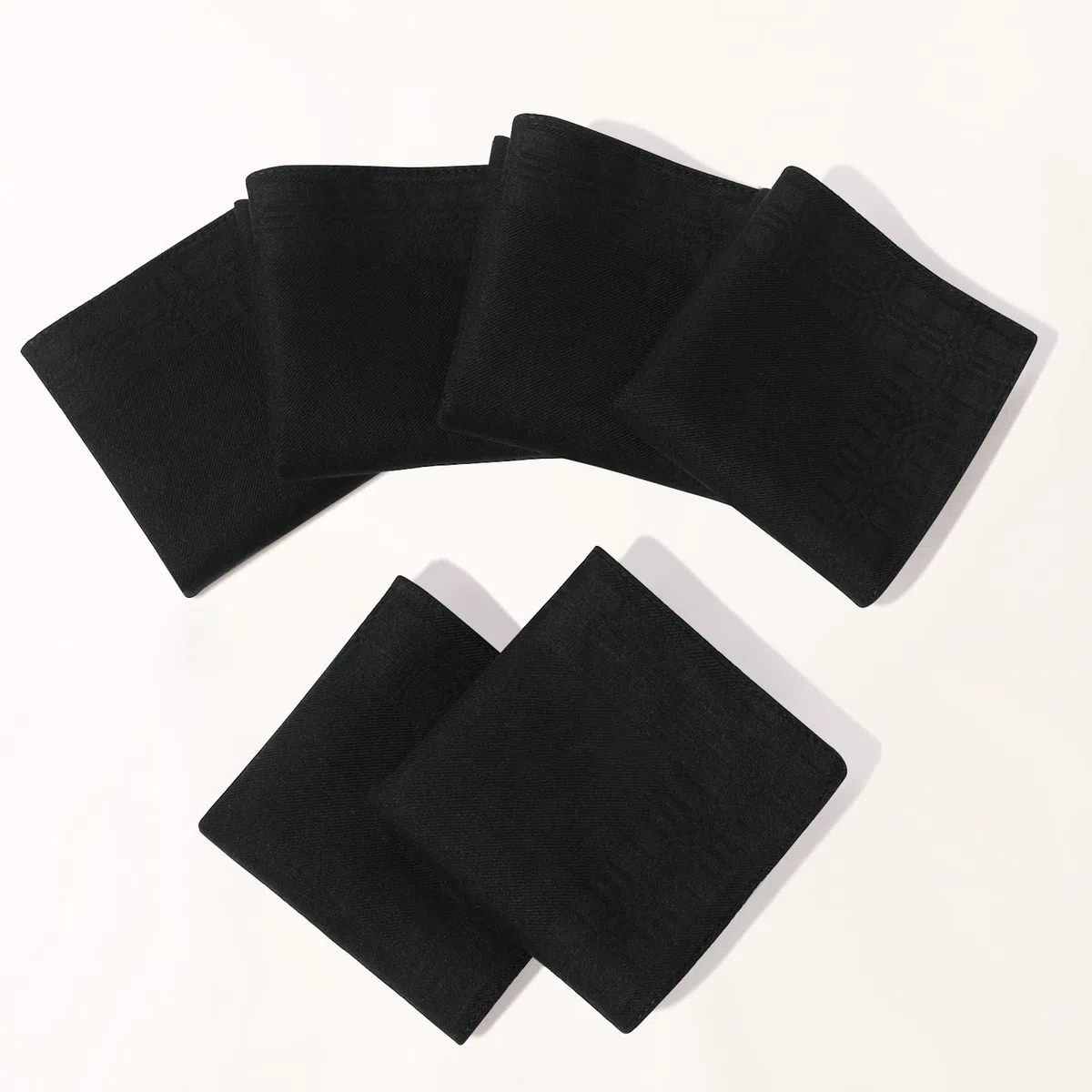 HOULIFE Mouchoirs noirs en coton doux pour homme - Mouchoirs pour funérailles - 43 x 43 cm