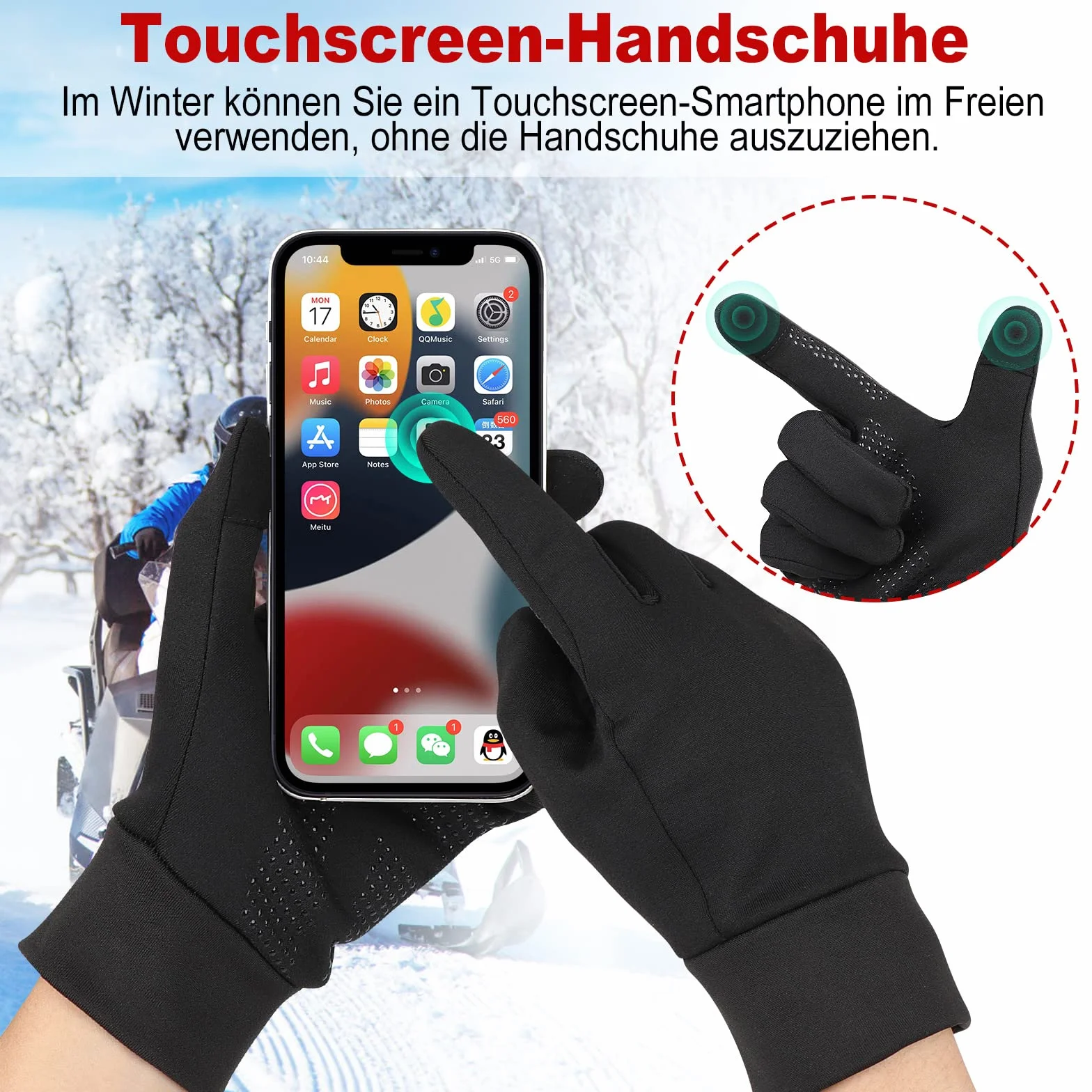 HASAGEI Gants de course en polaire pour écran tactile - Pour homme et femme - Pour l'extérieur