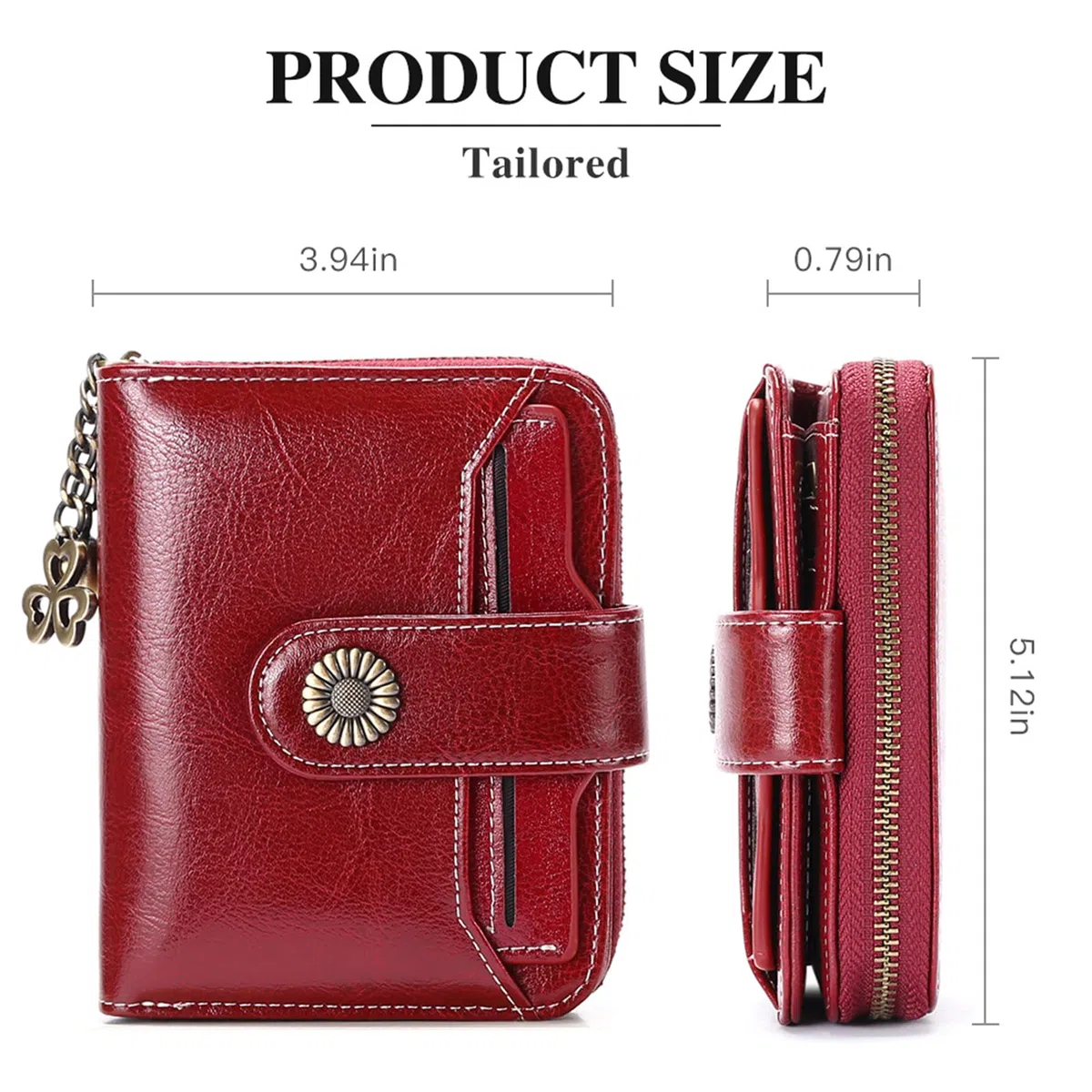 SENDEFN Portefeuille Femme Cuir Porte Monnaie Court Sac d'argent Femmes RFID Blocage Portefeuille Femmes Petit Zippé Portefeuille