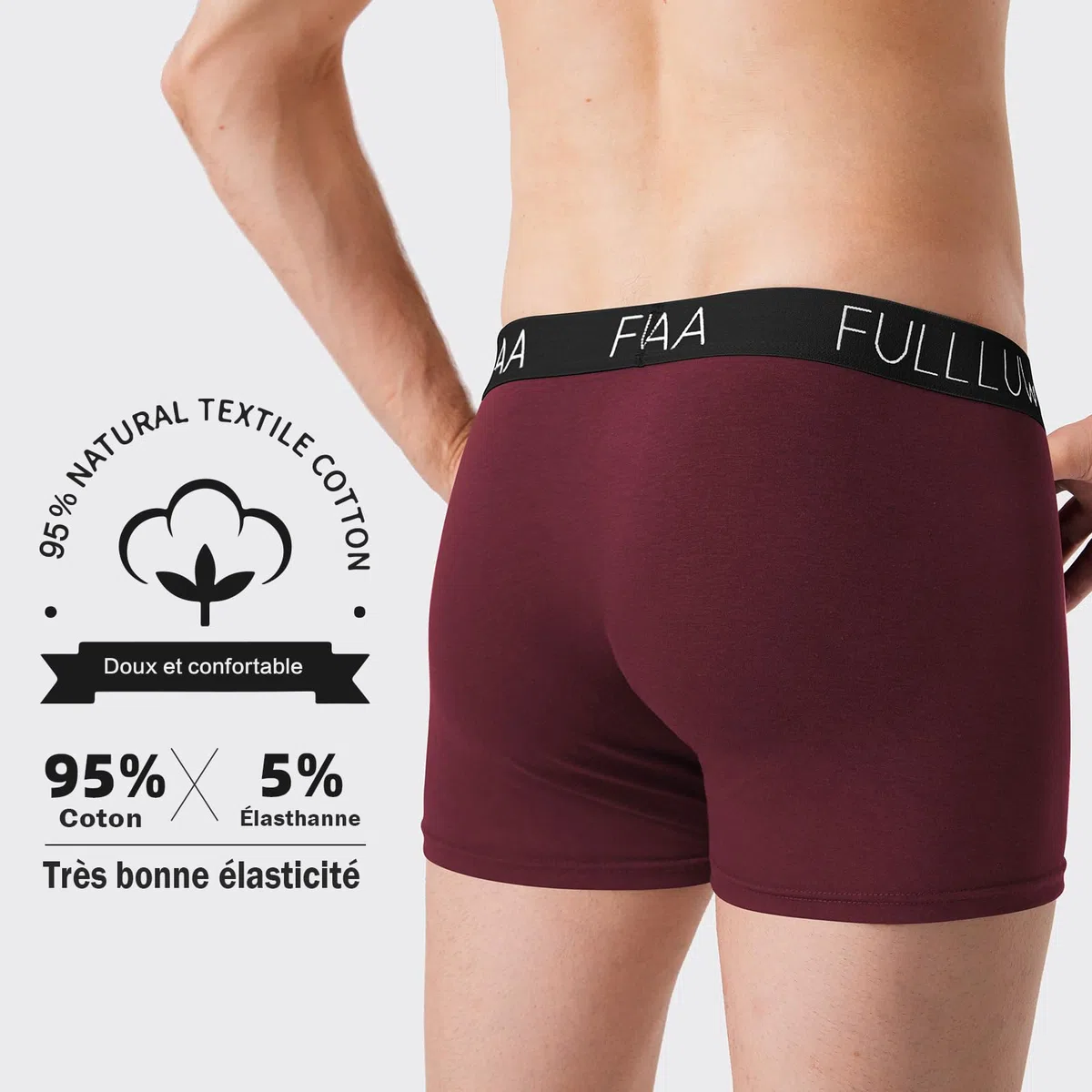Fullluwaa Boxer Homme Calecon Homme Lot de 8 Confortable et Doux Caleçon Coton Ceinture Élastique