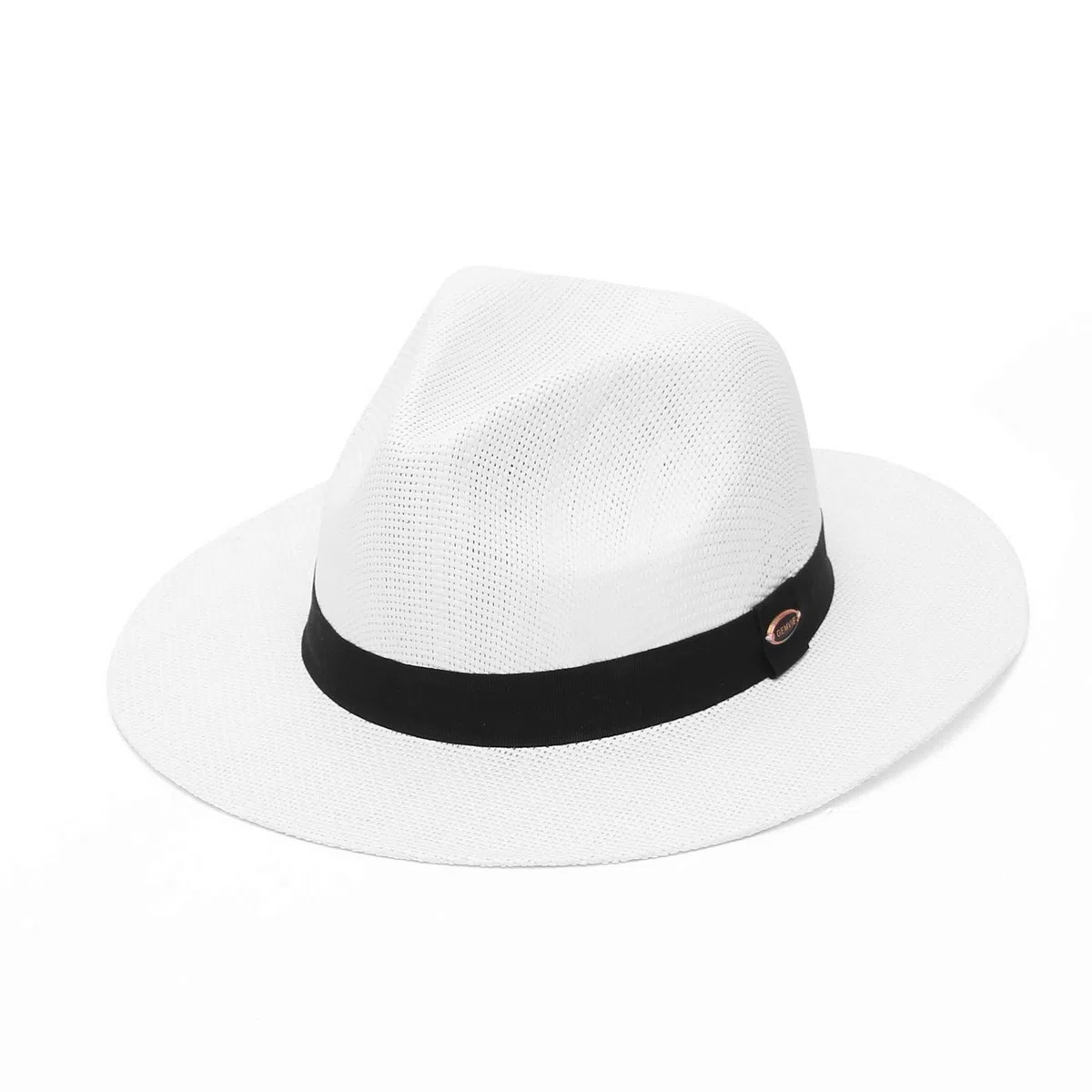 Gemvie - Chapeau de paille - À bord large - Pour homme et femme - Avec bandeau simple - Idéal pour été et jour ensoleillé