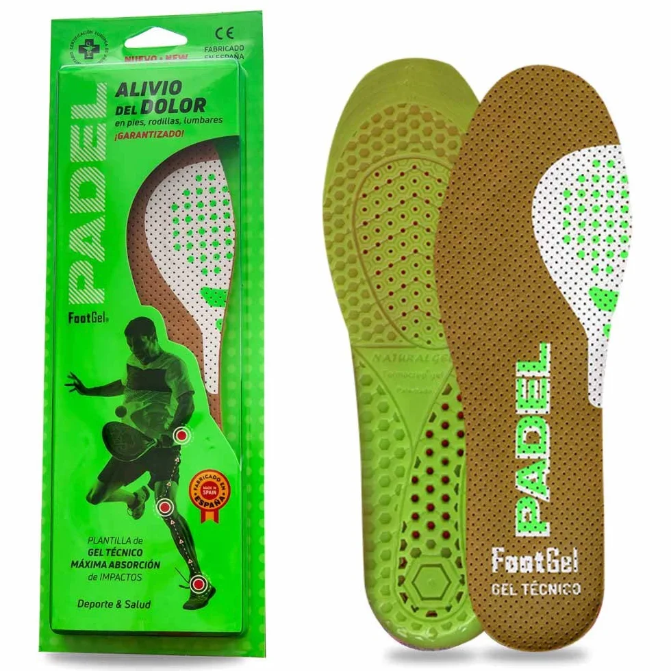 Semelle Padel | Semelles Gel Sport Homme/Femme Respirantes et Confortables | Stabilisent, Aident à Prévenir les Blessures et les Douleurs aux Pieds, Genoux et Lombaires | Tailles 39-42
