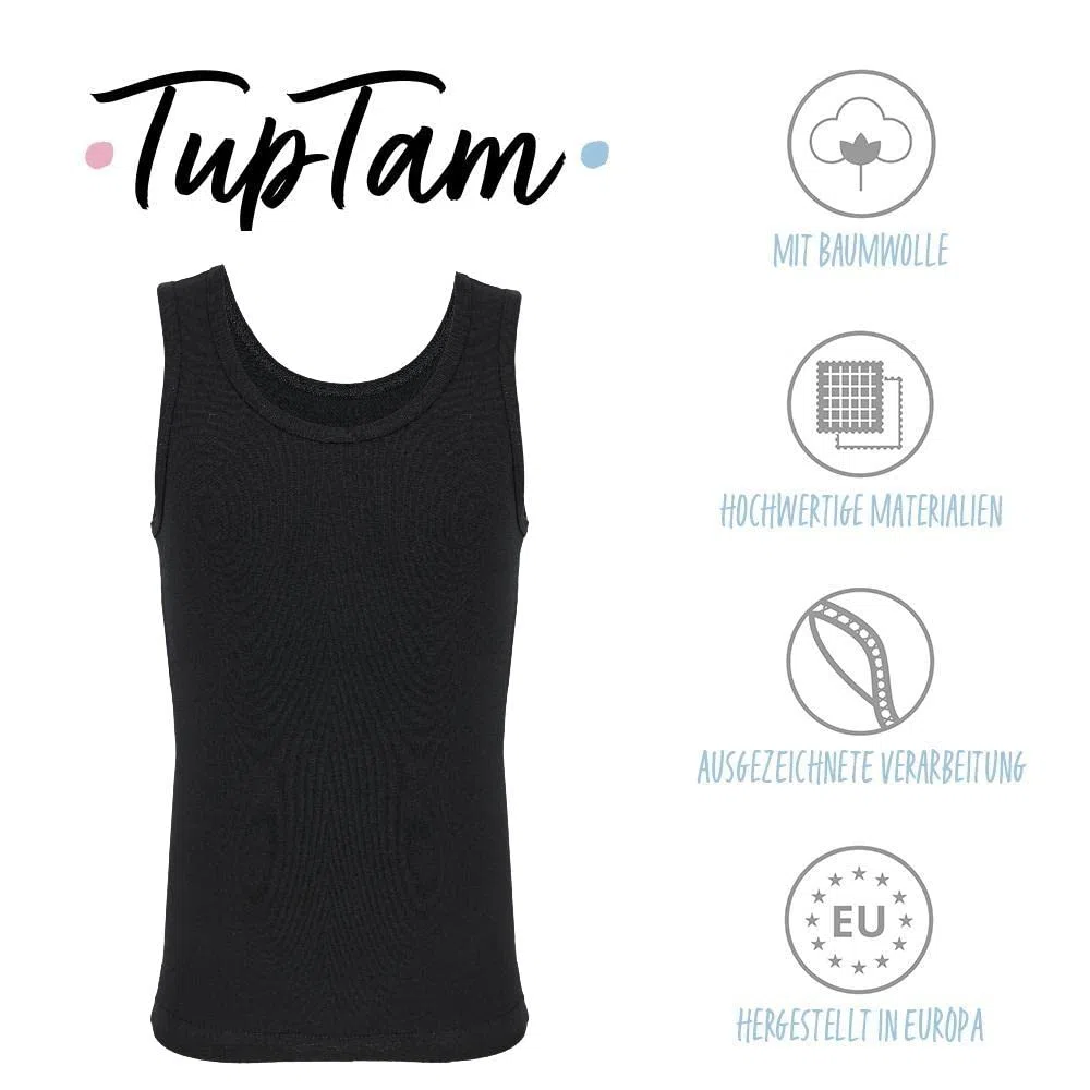 TupTam Débardeurs Garçon – Lot de 5 Maillots de Corps Enfant sans Manches en Coton, Confortables