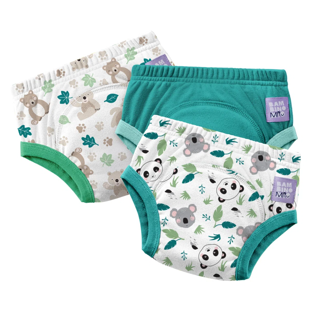 Bambino Mio MEILLEURES Lot de 3 Culotte Apprentissage propreté (OURS MIGNON / 2 à 3 ans) Fille Garcon, Coton rembourrées pour bébé Propreté Enfant Doux Lavable