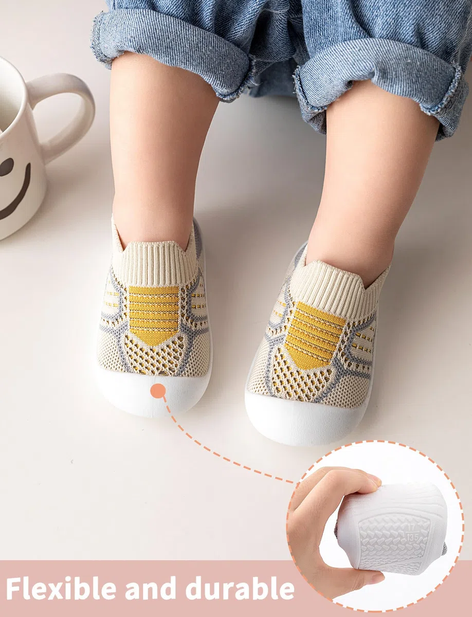 Chaussures Premiers Pas Bébé Antidérapantes Chaussures Tout-Petits Fille Garçon Respirable Chaussure Baskets Marche Bébé