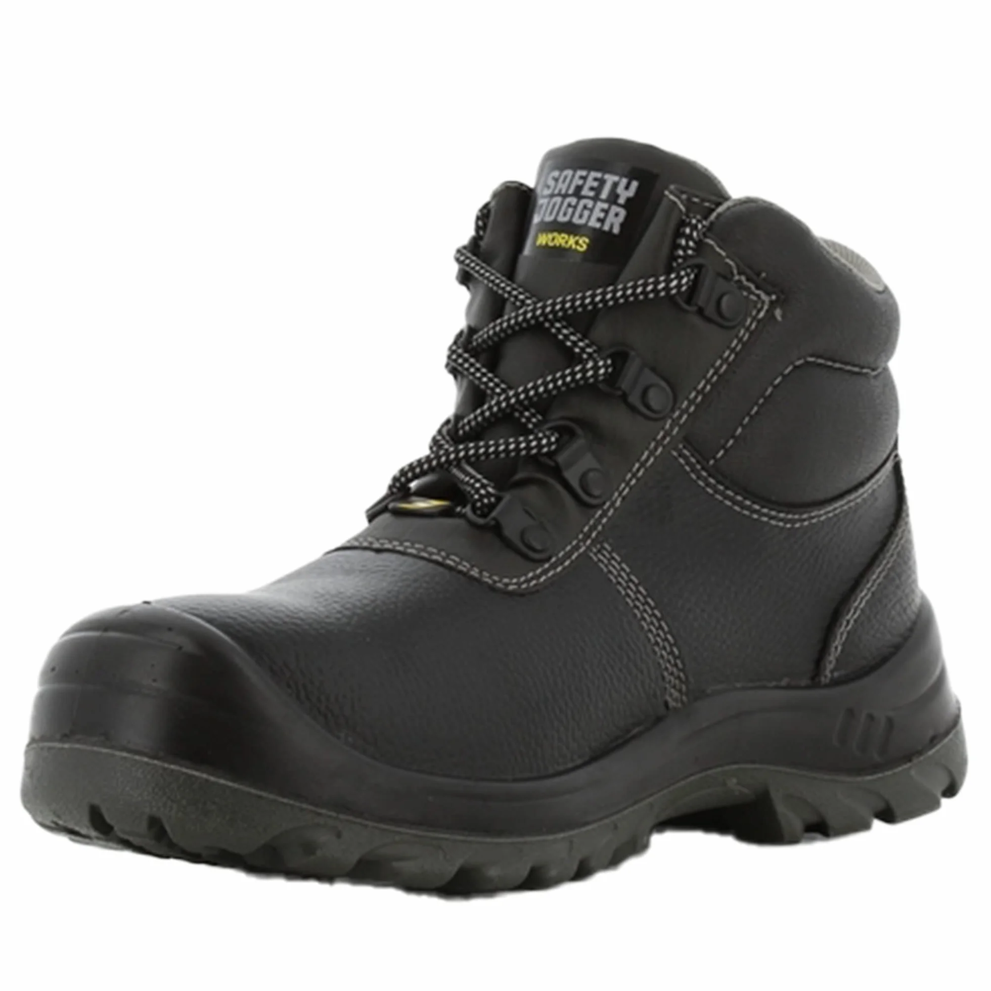 SAFETY JOGGER Safety Boot - BESTBOY - Steel Toe Cap S3/S1P Work Shoe for Men or Women, Anti Slip Puncture Resistant Steel Sole, Shock Absorbing, Water and Oil Repellant Safety Shoe, Black Leather