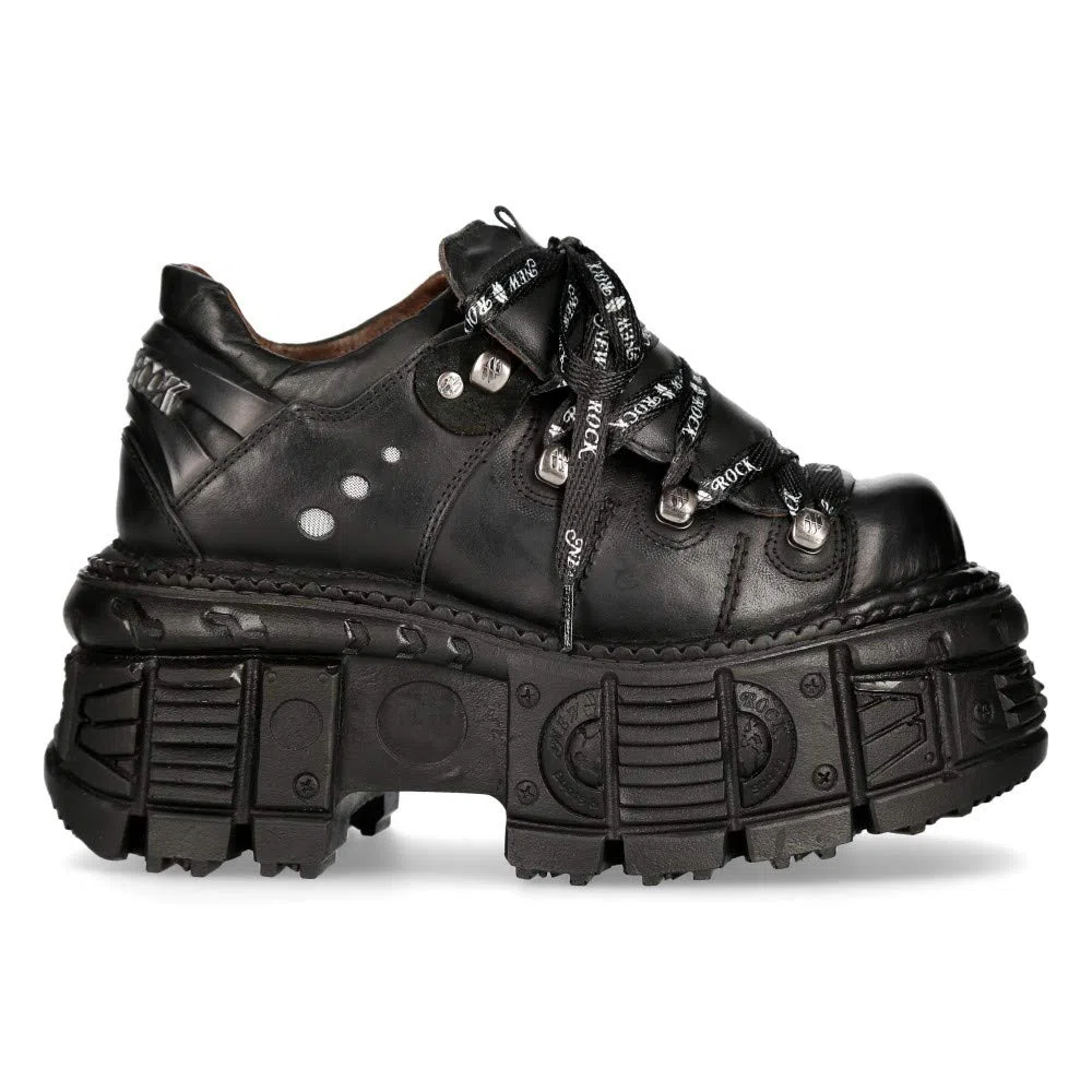 Chaussures en cuir militaire unisexe New Rock Original Plateforme M.TANK120NSHLACE-S1 - - EU