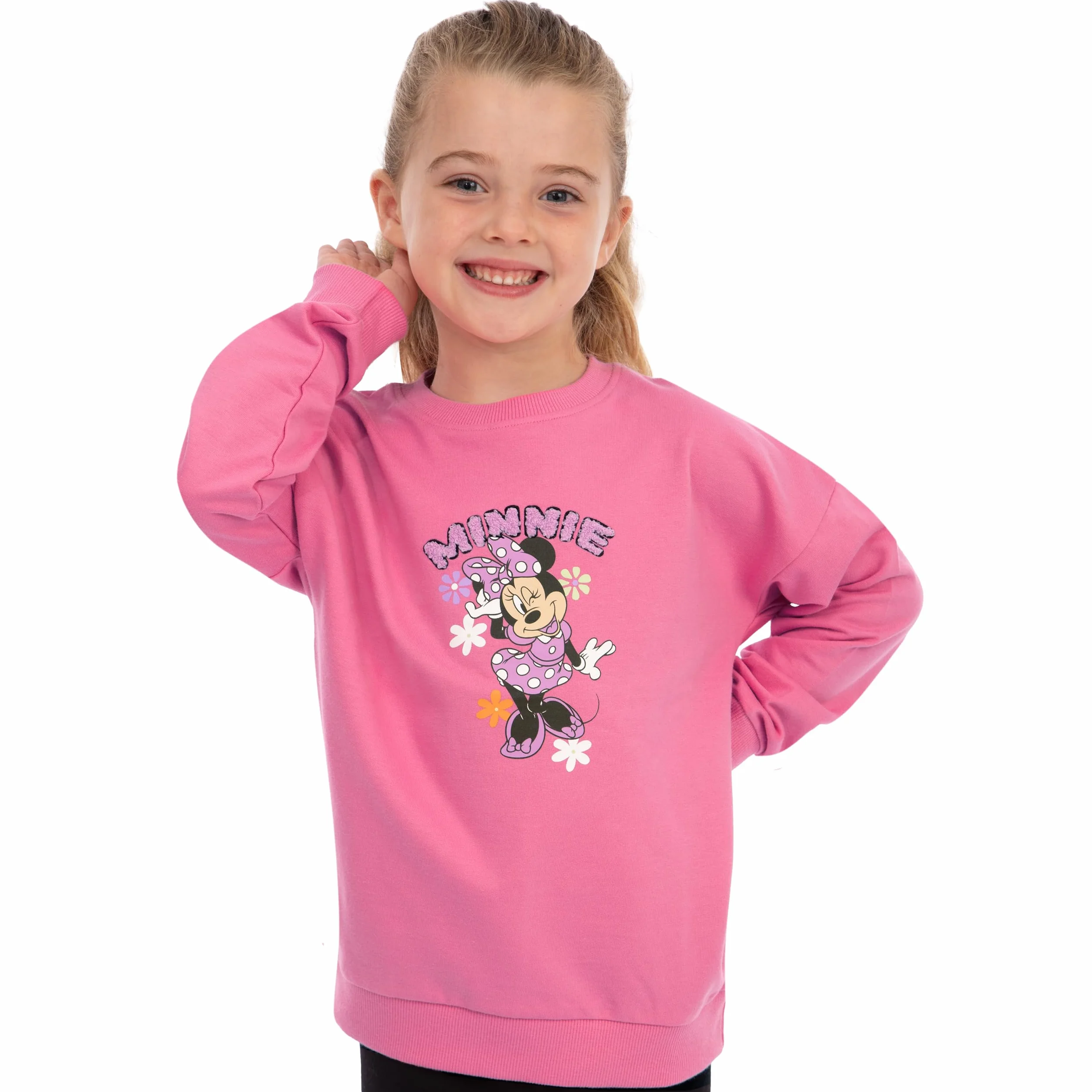 Disney Minnie Mouse Pull Fille, Sweat Enfant Fille Minnie, Pull Enfant en Coton