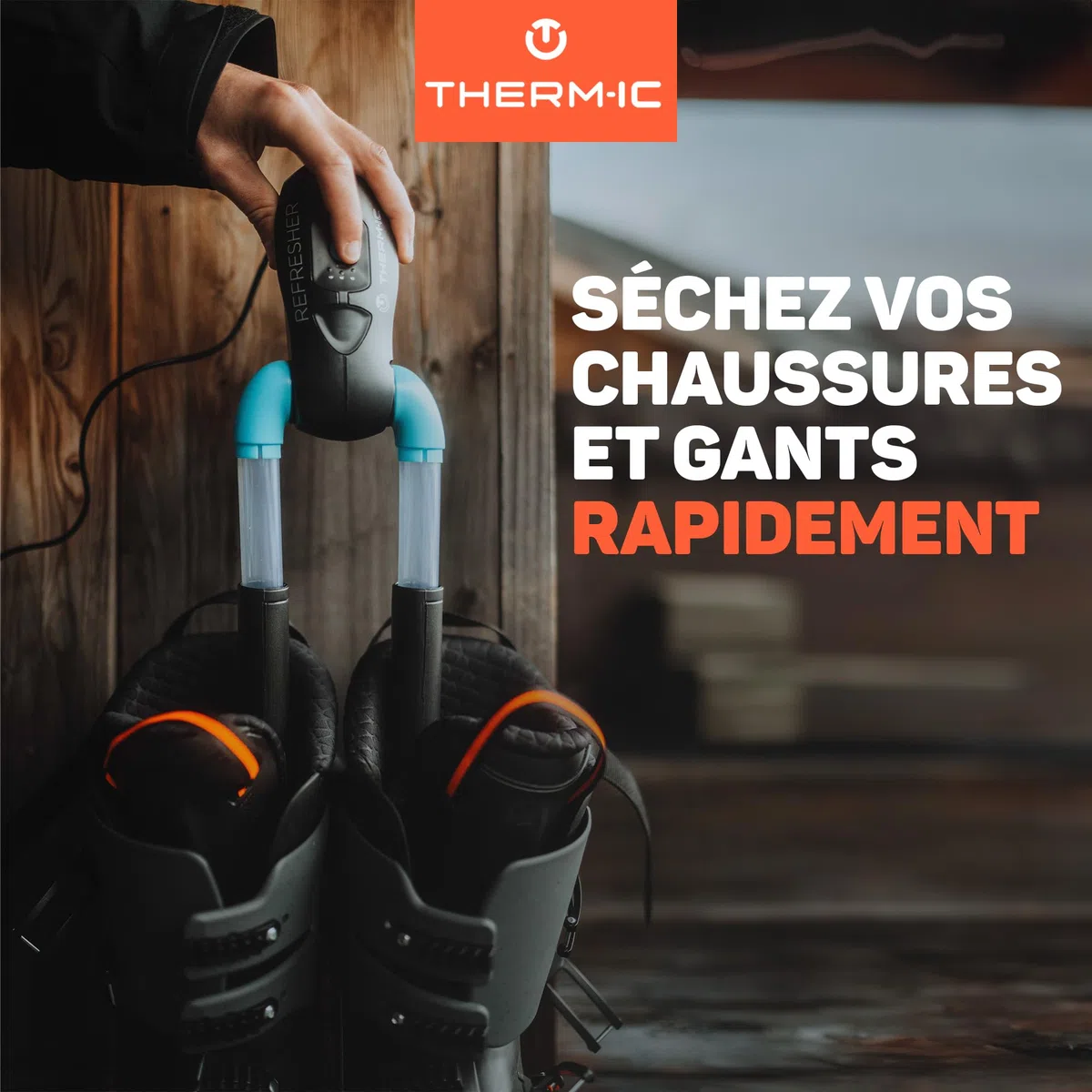 Therm-Ic - Sèche Chaussures et Gants, Désodorisant, Antibactéries, Réglage du temps, Compact et Silencieux, Longueur de tubes ajustable