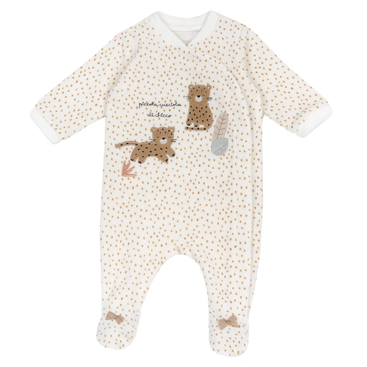 Chicco, Grenouillère Bébé Fille en Chenille Chaude et Douce, avec Ouverture Frontale Pratique, Idéale pour l'Hiver, Vêtements Bébé 0-24 Mois, Designed in Italy