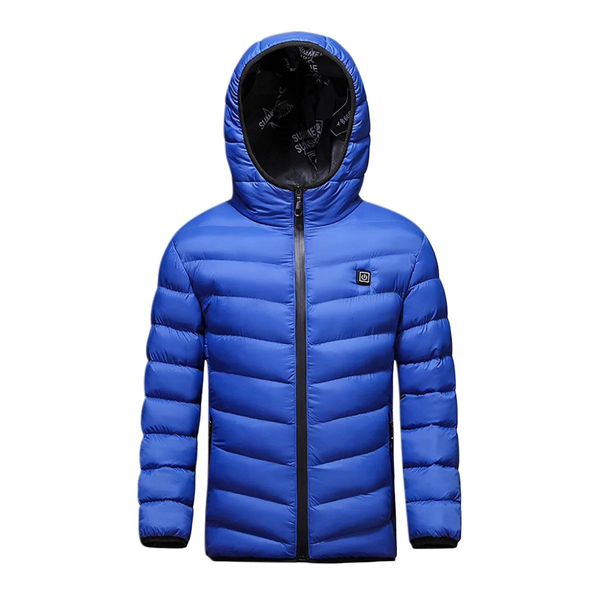 Veste Chauffante Enfant Garçons et Filles USB à Capuche - 3 Températures Réglables - Hiver Manches Longues - Manteau Chauffant avec Zips Vêtement Lavable Doudoune Chasse Enfants Hiver 4-15 ans