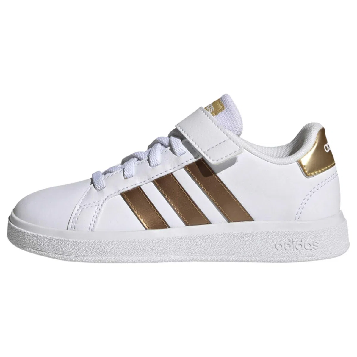 Adidas Grand Court Sustainable Lifestyle Court Elastic Lace and Top Strap Shoes Chaussures - Low (Pas de Football) Mixte Enfant
