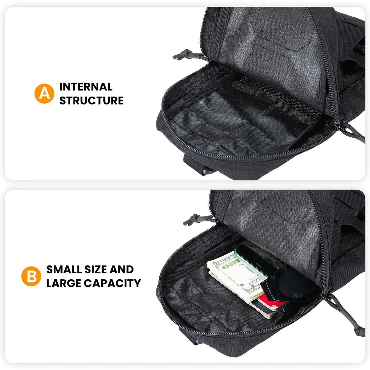 EXCELLENT ELITE SPANKER Pochettes Molle Tactiques Découpées au Laser Sac de Taille Utilitaire Sac EDC Compact, Pochette Utilitaire Militaire
