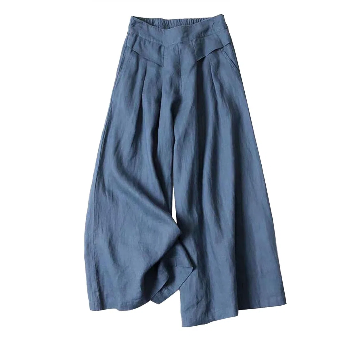 Palazzo Culotte Pantalon pour femme, jupe-short évasée en lin, taille haute, infroissable, pour voyage et centres de villégiature
