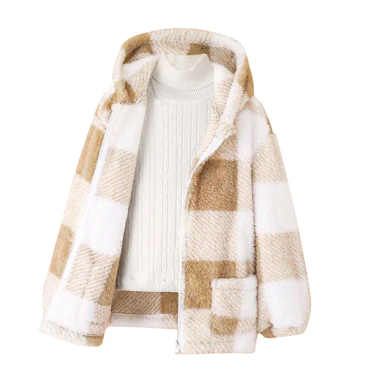 Veste Chasse Enfant, Manteau Enfant Fille, Doudoune Chaud Veste À Capuche Fourrrure Rembourré Manteaux Rembourrage Type Duvet Vestes À Polaire Blouson avec Poches Manteau Imperméable Grande Taille