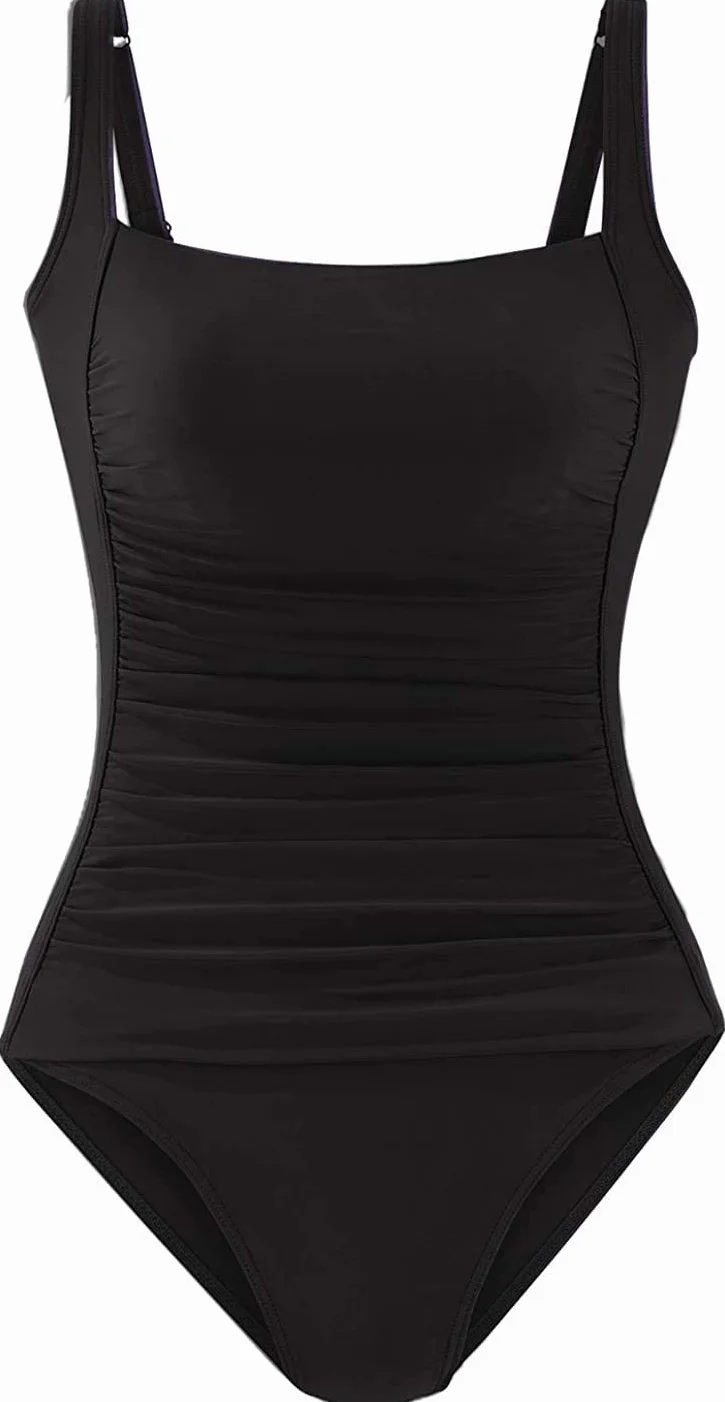 Maillot de Bain Femme 1 Pièce Monokini Vintage Push-Up, Contrôle du Ventre, Bretelles Réglables, Style Sexy et Élégant pour Plage et Natation