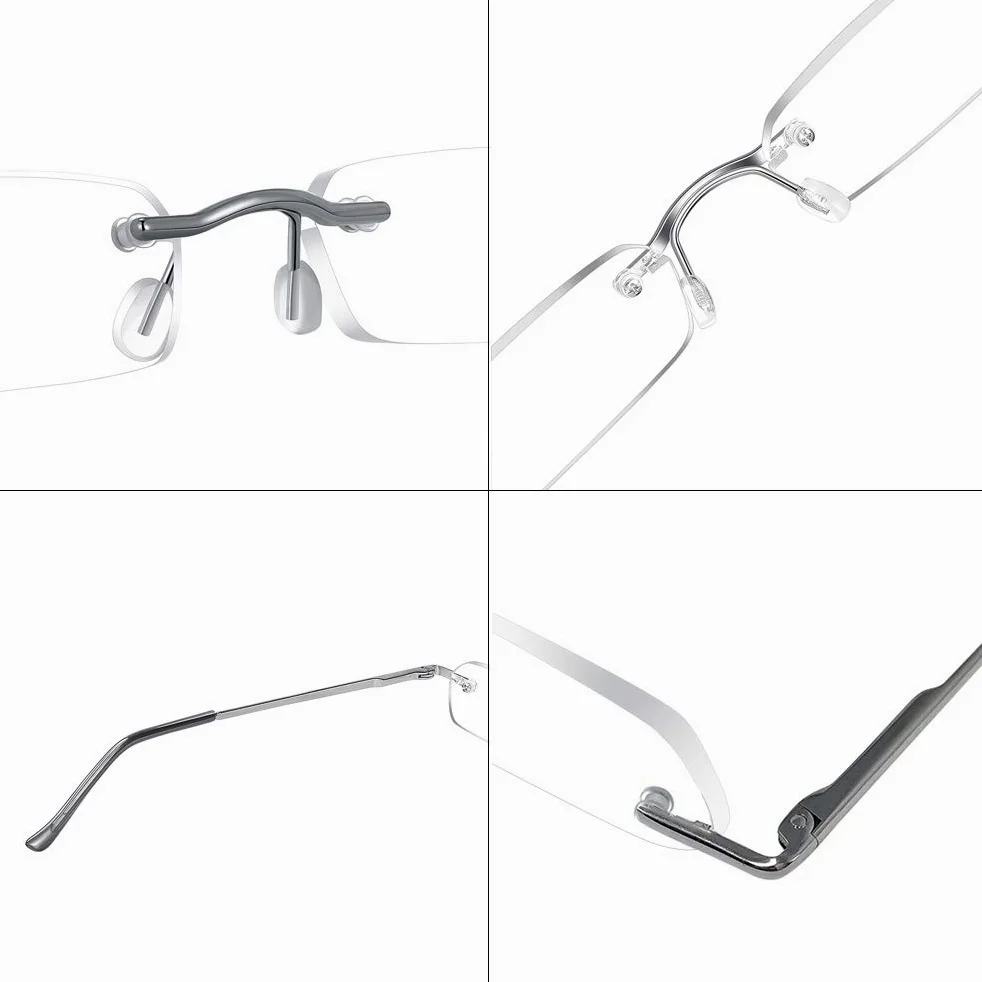 TERAISE Mise à jour des lunettes de lecture légères Lecteurs sans cadre lentille claire pour hommes et femmes avec étui pour tube Clip Pen