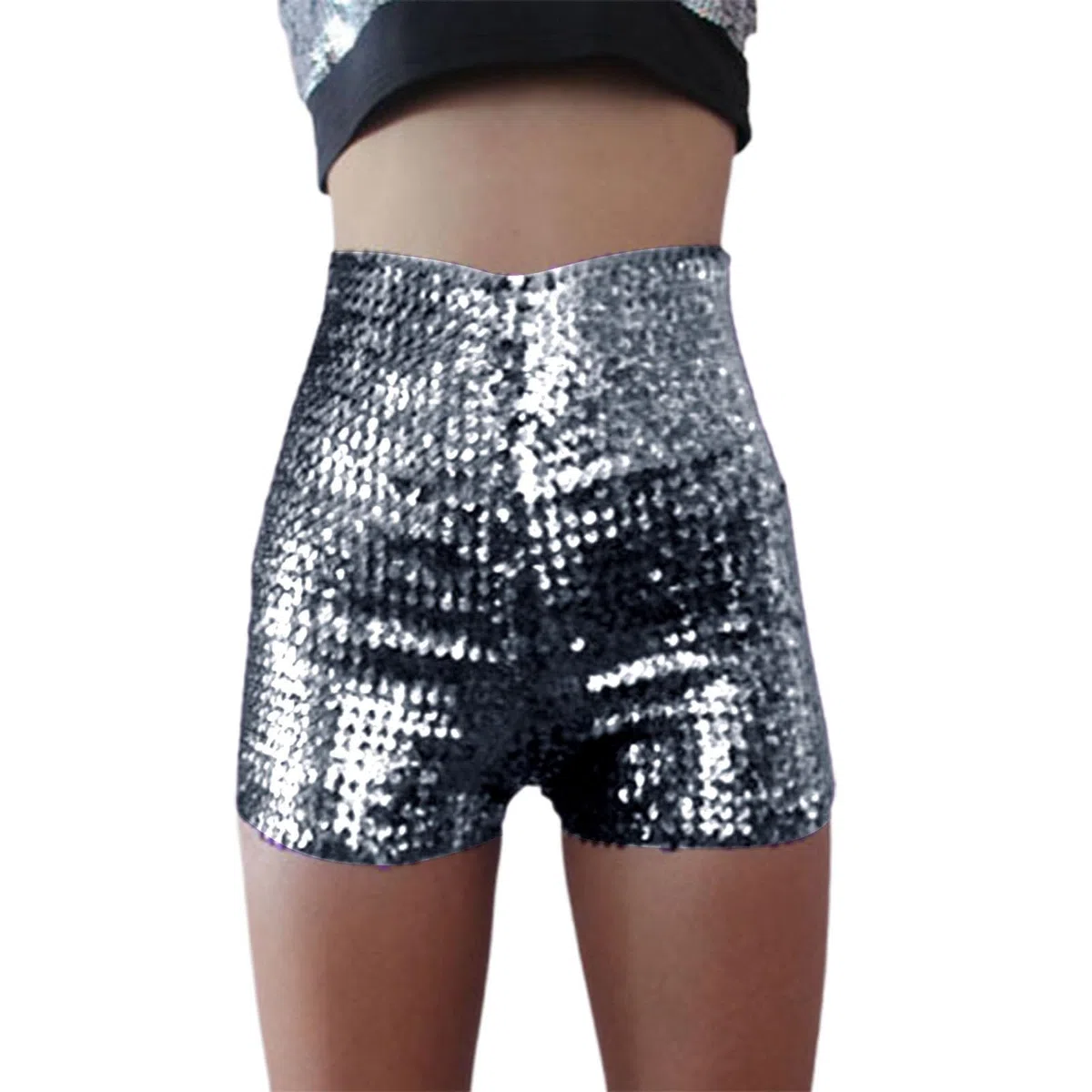 Costume de carnaval 2026 avec strass scintillants pour femme - Short ajusté taille haute - Performance sur scène