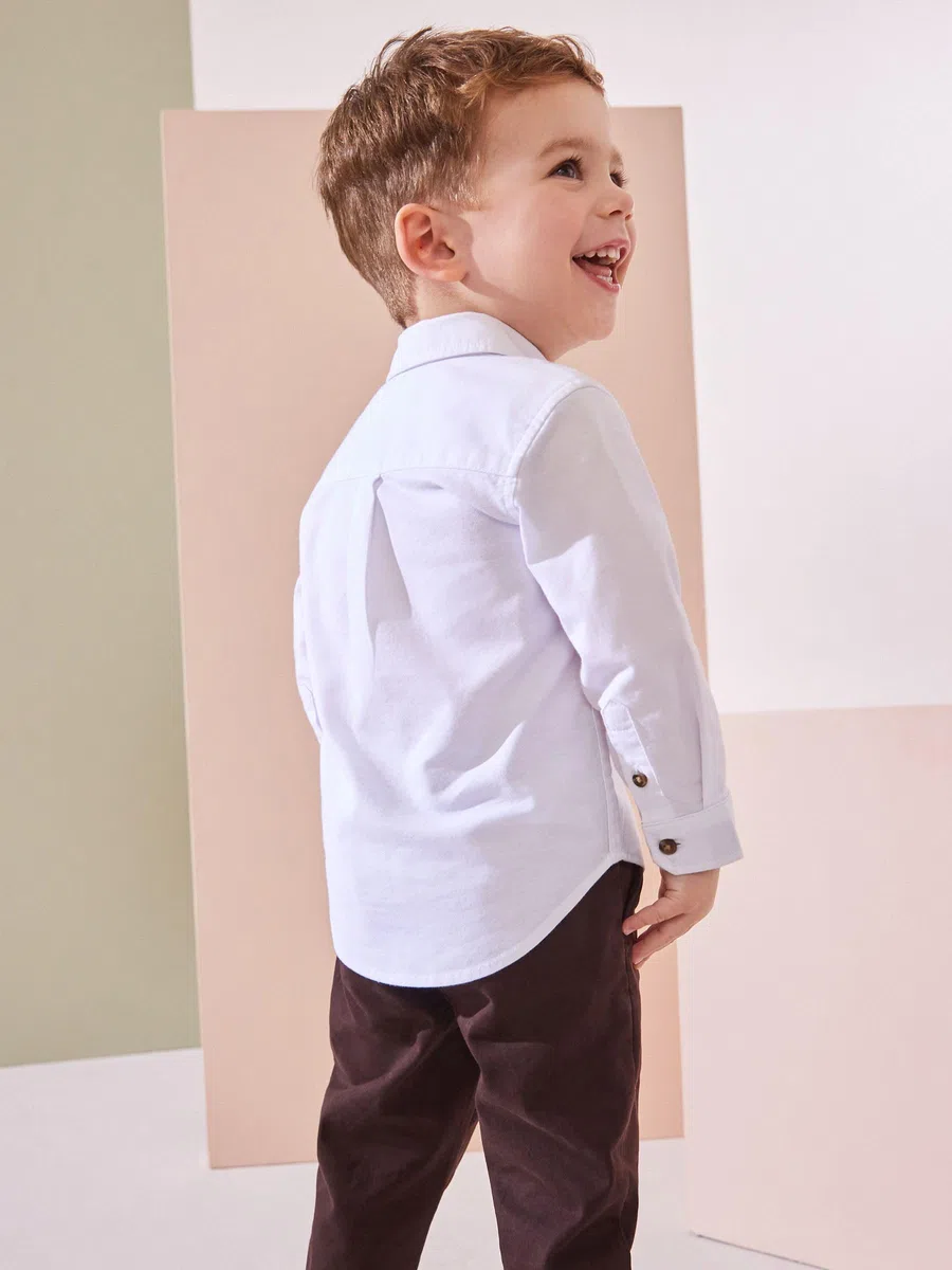 NEXT Garçon Chemise Oxford à Manches Longues White Character 9 Mois-12 Mois