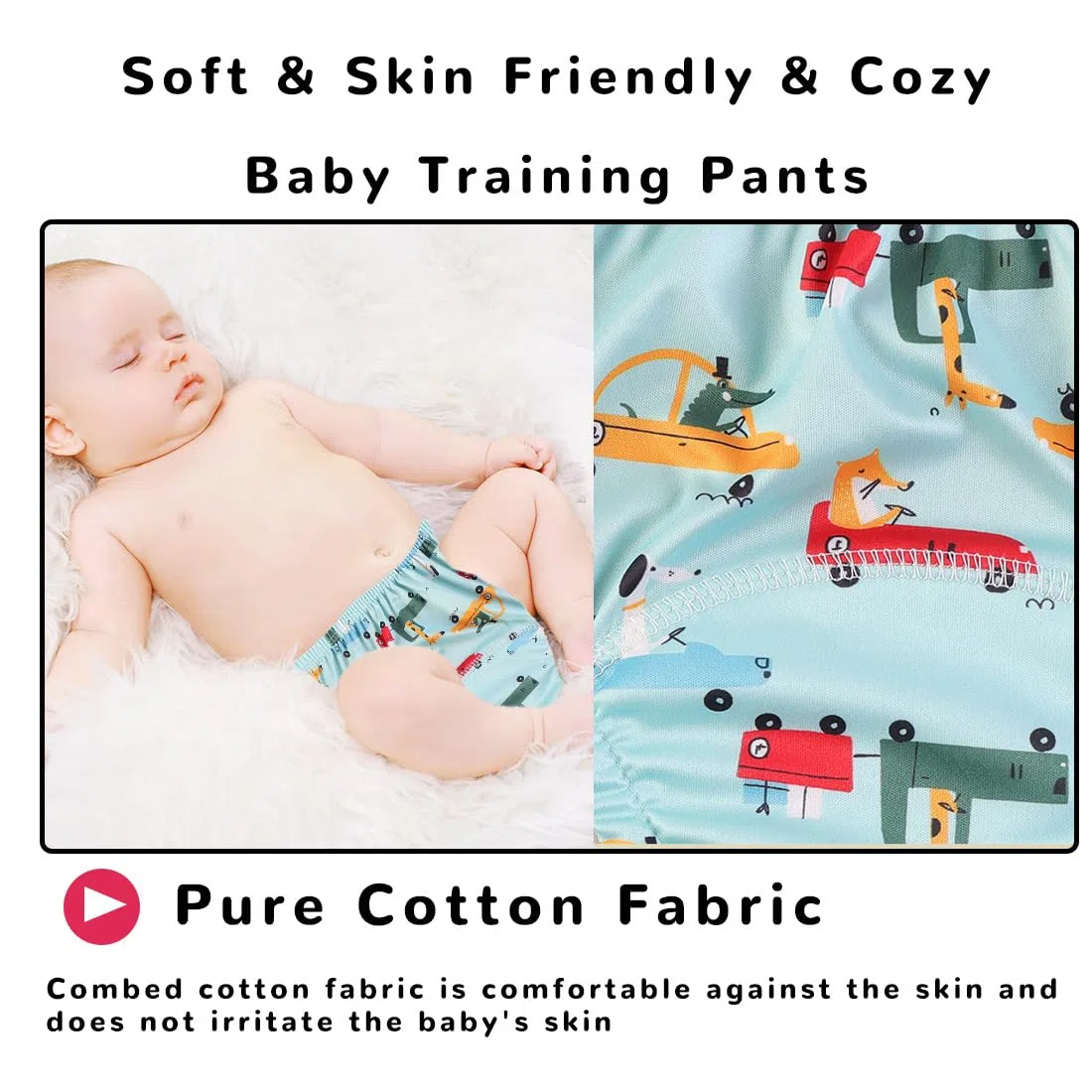 CATOR Lot de 3 culottes de décapage, culottes absorbantes pour bébé, culottes d'apprentissage pour enfants en coton absorbant imperméable