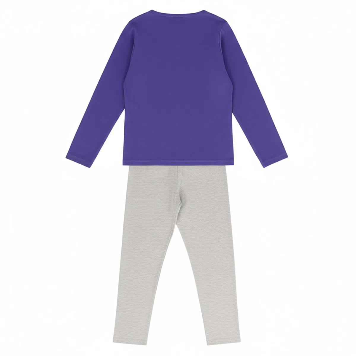SAHINLER créateur d'univers K-Pop Demon Hunters - Pyjama Enfant K-Pop Demon Hunter Huntrix - Ensemble Haut & Pantalon - 100% Coton - Style Coréen - Tissu Doux 160 GSM - Violet et Gris