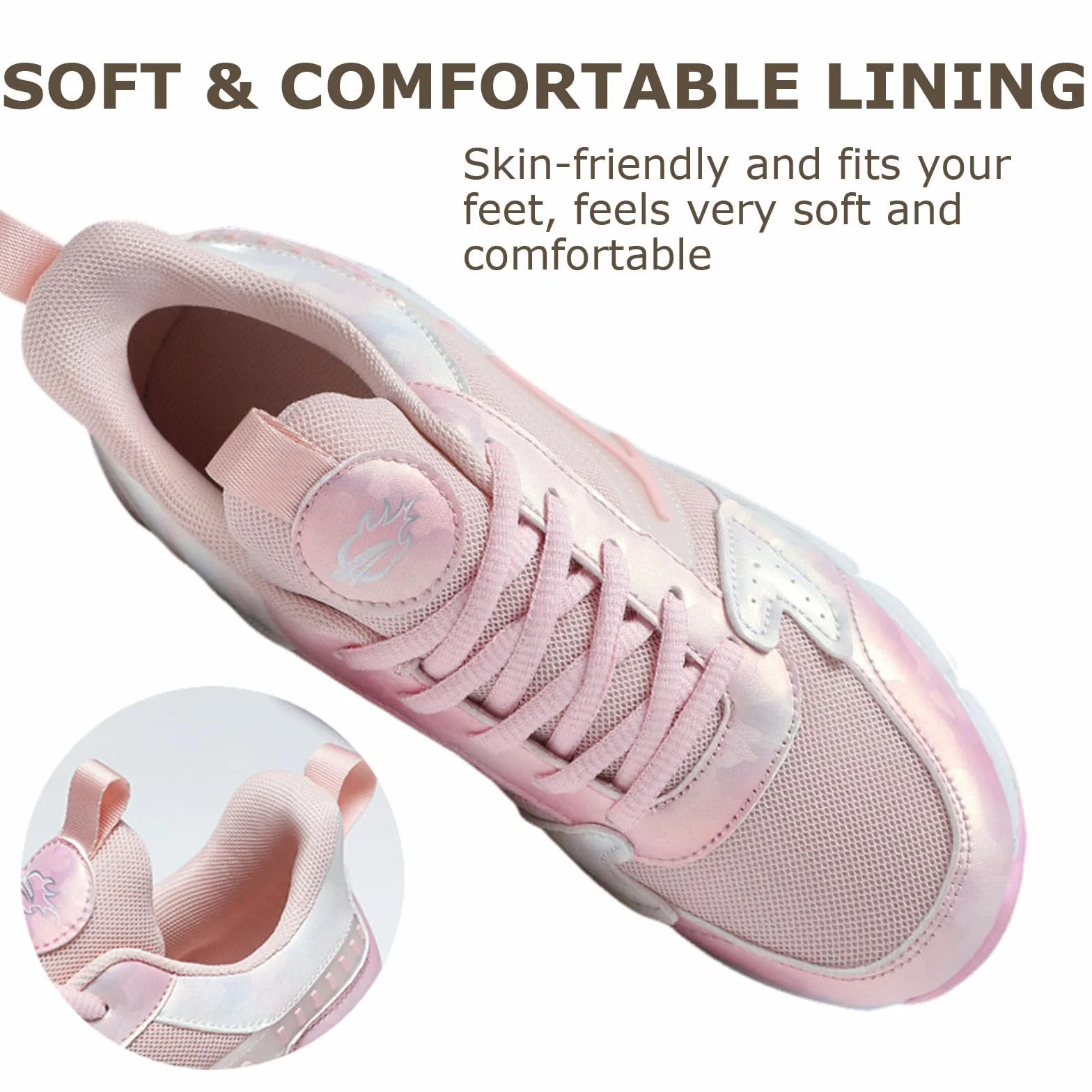 Surwin Chaussures roulettes Enfant, Chaussures de Skateboard à Lacets Fille Garçon avec Roues Arrière Rétractables, Basket à roulettes Sneakers Roller Respirant, 30 EU-41 EU