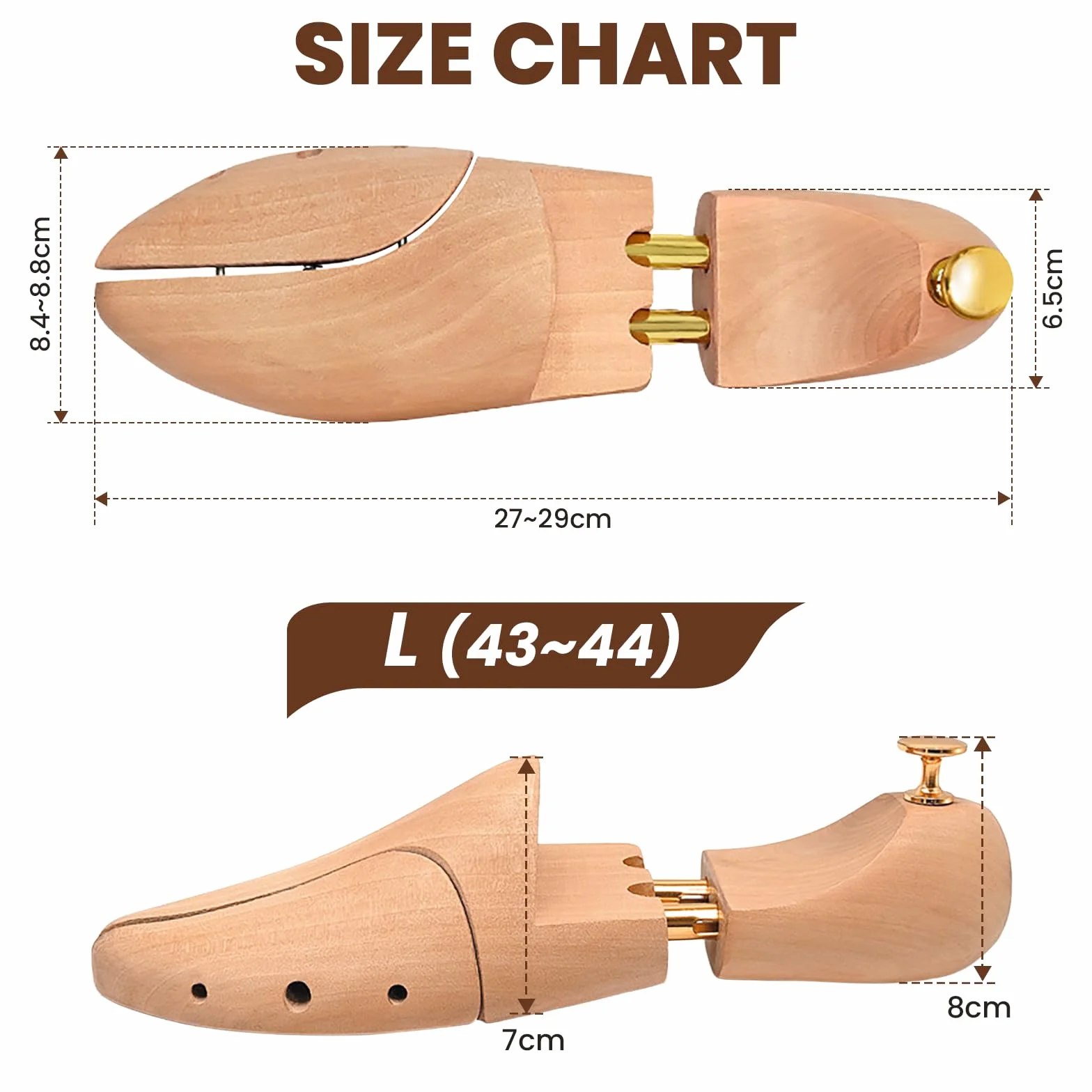 Zorplex Embauchoirs en bois de pin pour hommes et femmes – Maintien de la forme et protection des chaussures – Prolongent la durée de vie – Design élégant – 1 paire d’embauchoirs haut de gamme