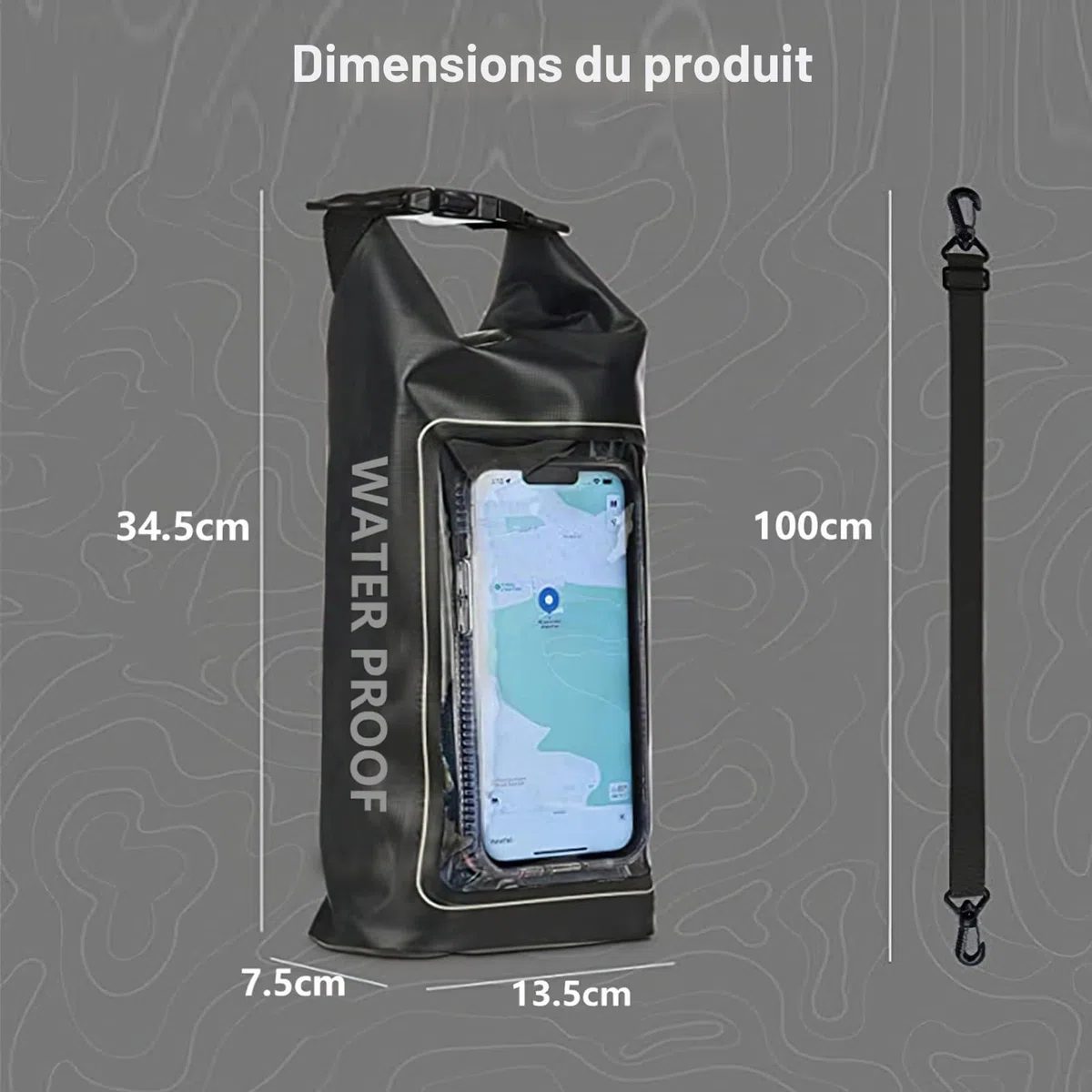 Sac Étanche Pour le Corps, 2L Sac à Bandoulière Pour L'extérieur 2-in-1 Sac Étanche Pour Téléphone portable Transparent PVC Sac Étanche Pour L'extérieur Pour Piscine Plage Ski Équitation Pêche en Mer