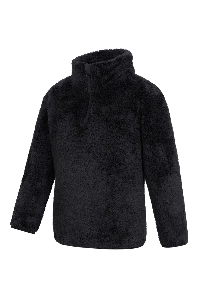 Mountain Warehouse Polaire Teddy à Demi-Fermeture éclair Unisexe pour Enfant - Légère, Respirante, Chaude, Sweat-Shirt - Idéal pour Printemps L’été