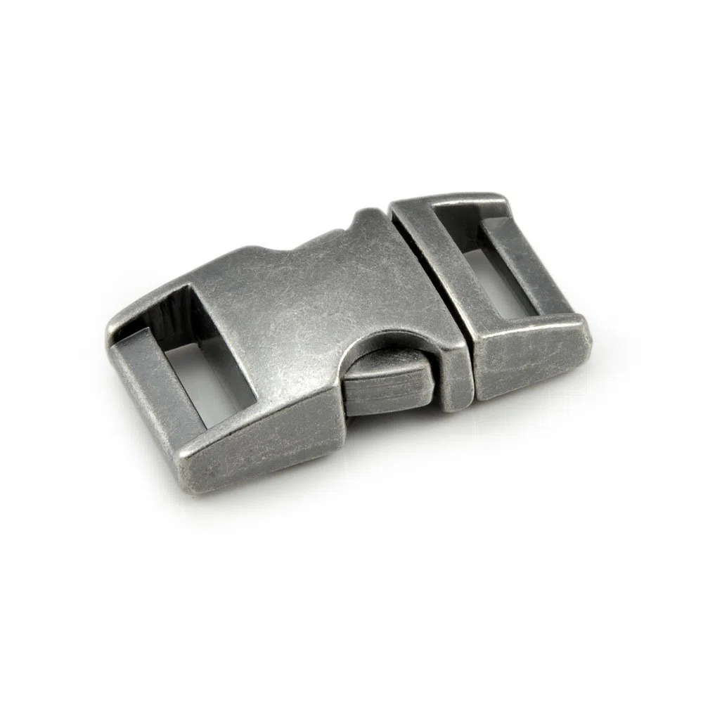Ganzoo fermoir clip métal taille M 5/8 pour paracorde, boucle de fermeture pour bracelets, colliers de chien, remplacement et réparation, format 39mm x 20mm, coloris stone imitation pierre, lot 10