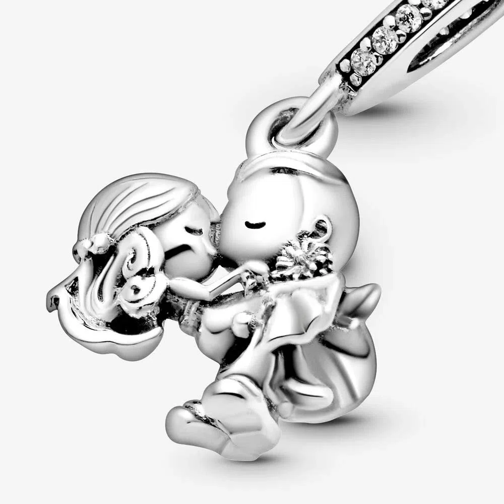 Annmors Charm Cœur Amour Famille pour Femme Argent Sterling 925 Breloque Bracelets Colliers Pendentifs
