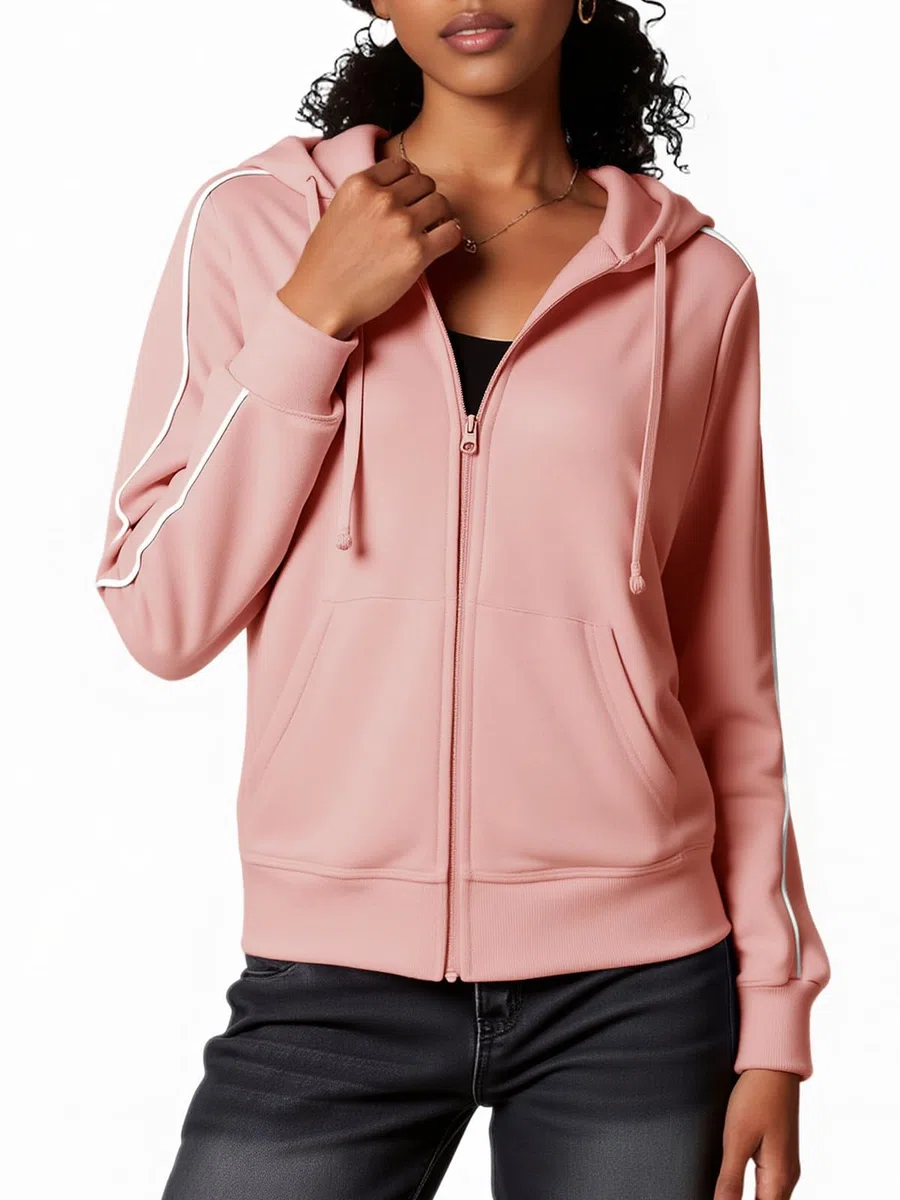 Fisoew Sweat à capuche zippé pour femme - Veste de sport à capuche.