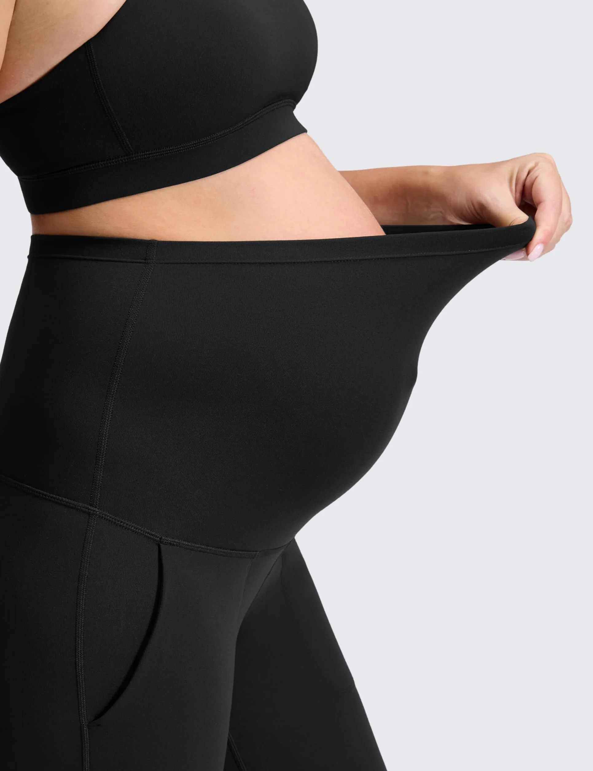 CRZ YOGA Butterluxe Pantalon Legging Évasé de Maternité avec Poches Yoga Entraînement - 80cm