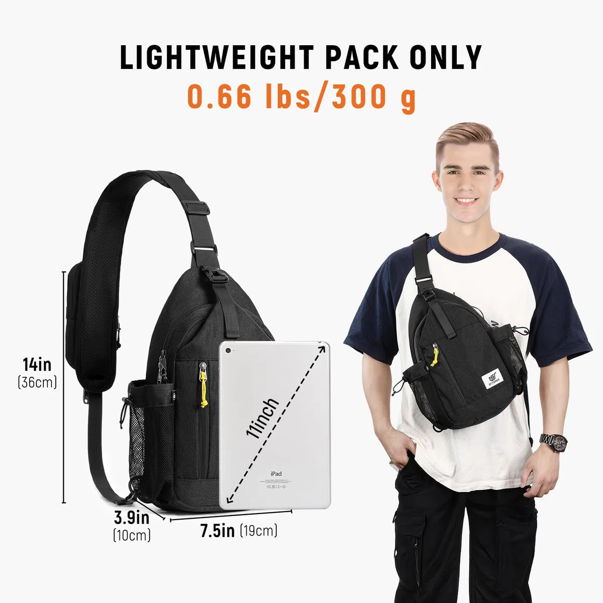 SKYSPER Sacs Bandoulière Homme Sling Bag Anti-vol Sac d'épaule léger Extérieur Voyage