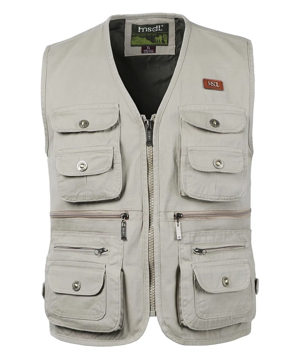 Hommes Gilet de Pêche Multi-Poches Gilet Photographie Chasse Veste Sans Manche de Plein Air Gilet Journaliste de Voyage Pêche