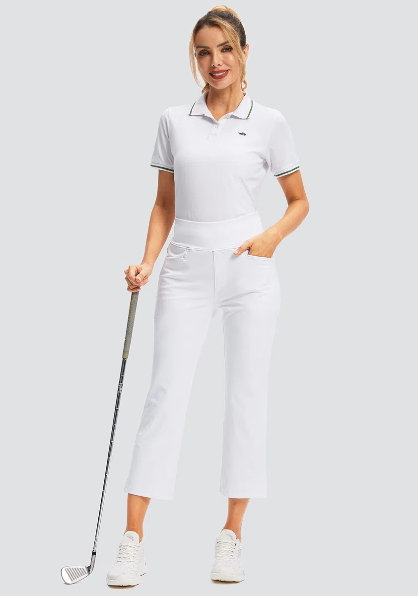 Soothfeel Pantalon de golf pour femme avec 5 poches taille haute extensible pour voyage, athlétisme, travail