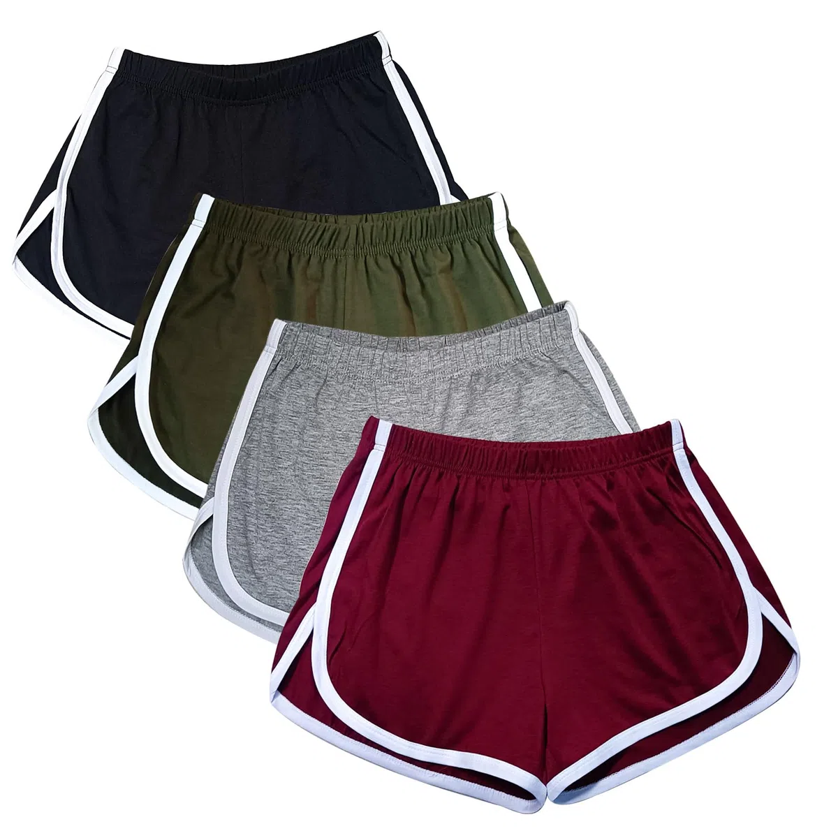 Lot de 4 Pantalons Courts de Danse de Yoga en Coton pour Femme