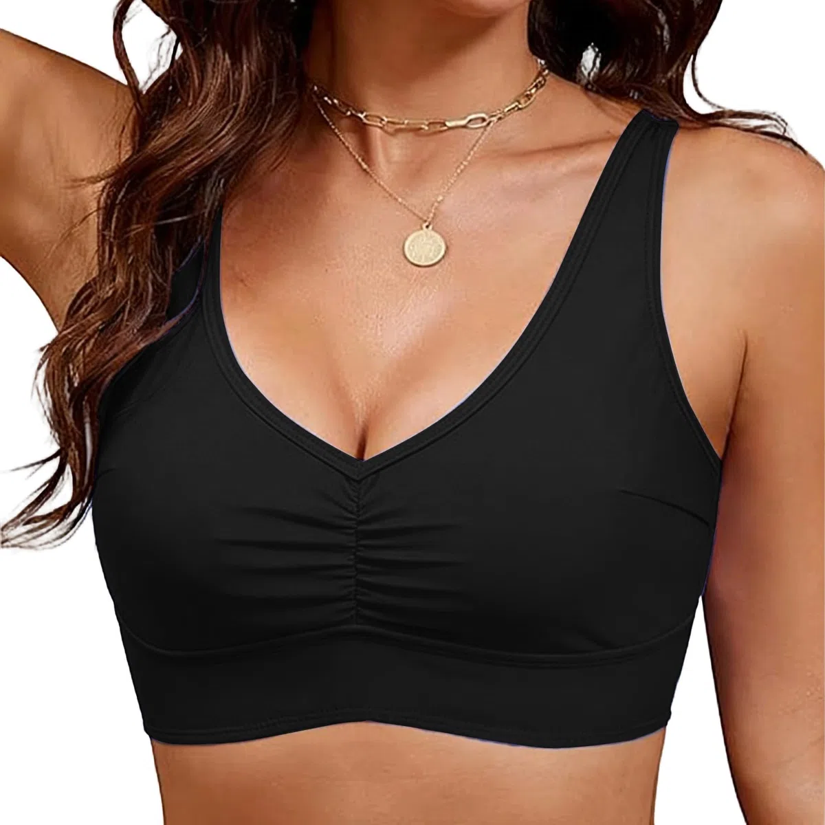 Haut de Maillot de Bain Haut de Bikini avec Rembourrage Amovible Top de Bikini Reggiseno à Nouer dans Le Dos