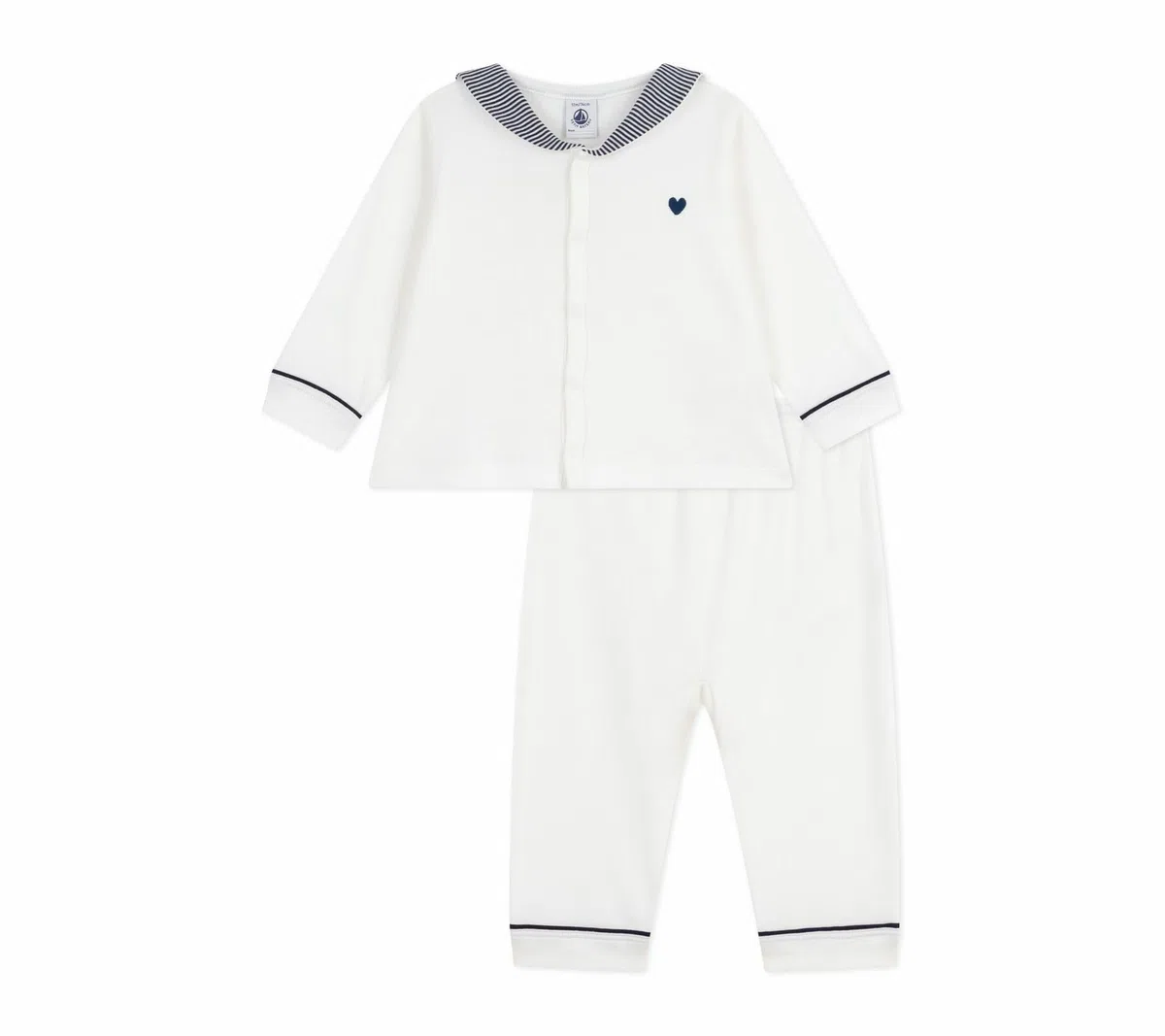 Petit Bateau Pyjama 2 Pièces Bébé avec Col Marin A0drk01 Vêtements Nuit Mixte bébé (Lot de 1)