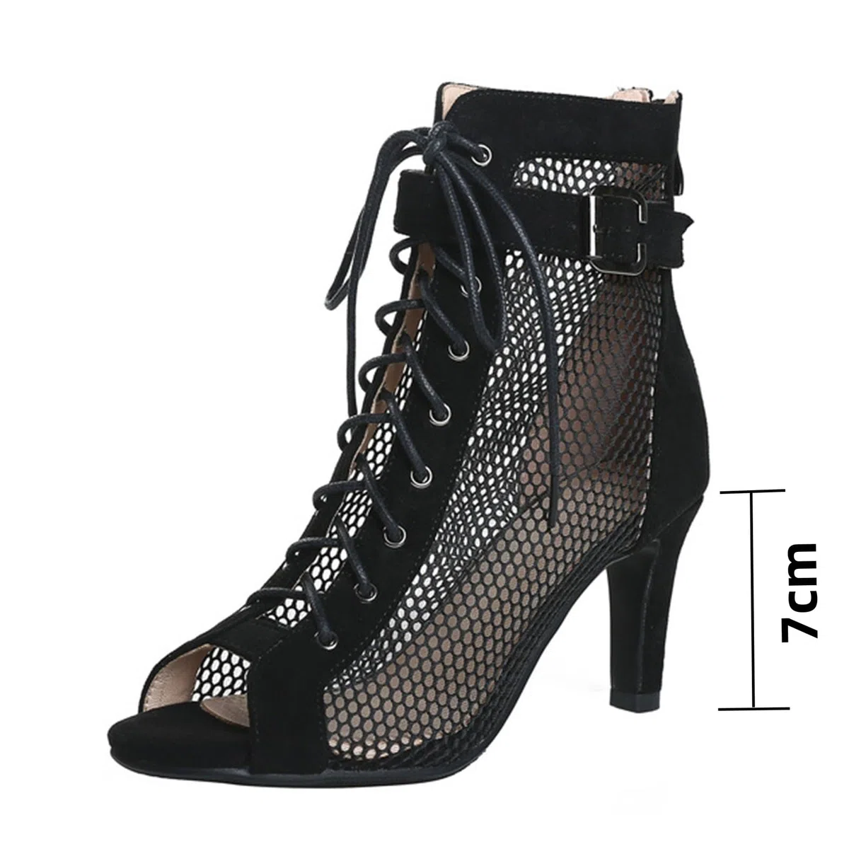 Talons Femme Sexy - Heels Dance Shoes pour Cours de Danse, Sandales à Talons Hauts avec Bouche de Poisson et Lacets Réglables, Confortables pour Soirée, Club ou Usage Quotidien - Noir