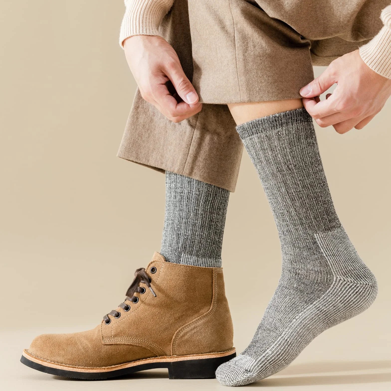 Vihir 3 Paires Chaussettes en Laine pour Homme Femme Chaudes dans Les Sports de Plein Air 37-42, 41-46